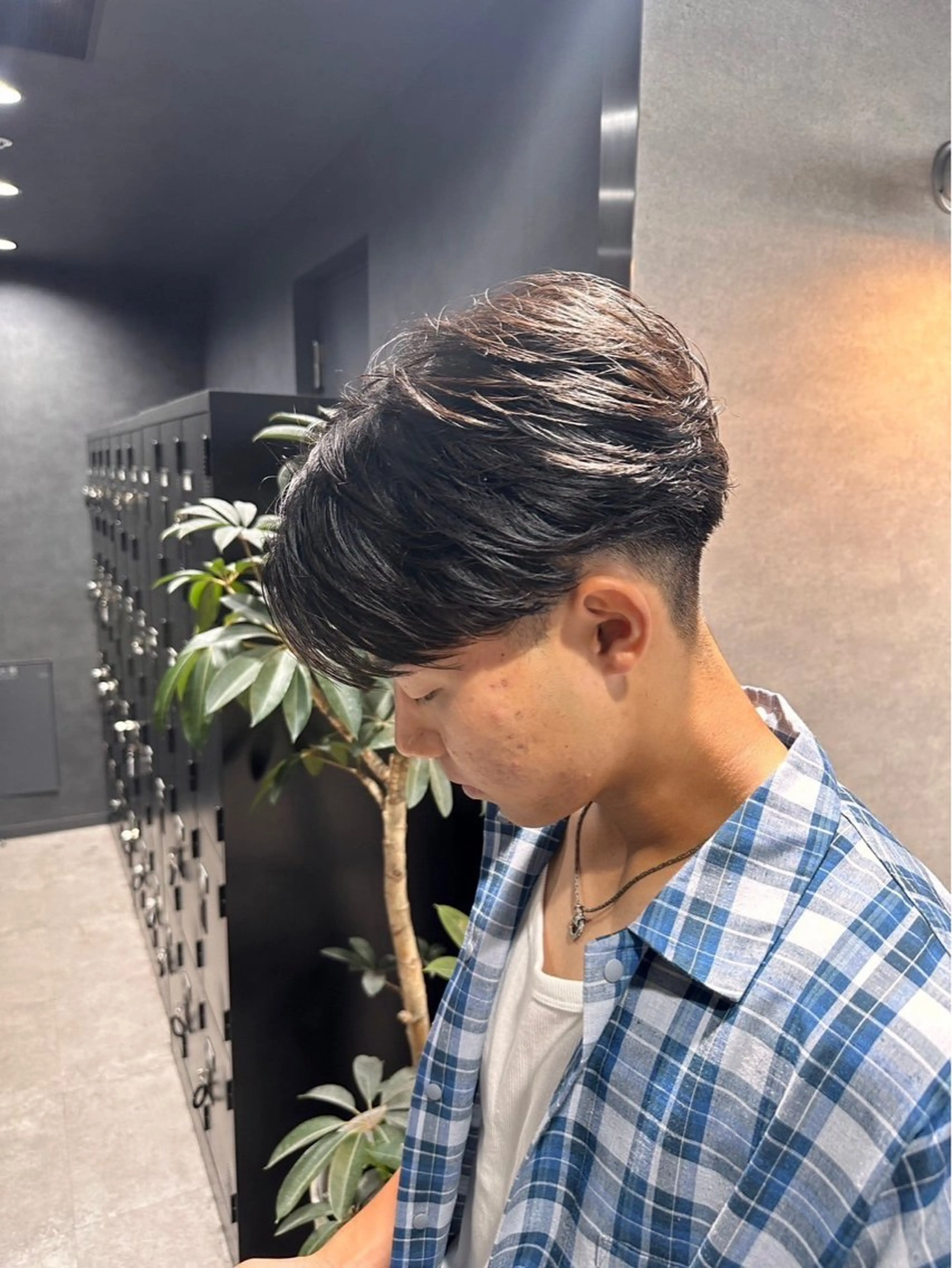ショート パーマ メンズ *モデル募集🤍横浜 透明感カラー🫧のヘアスタイル