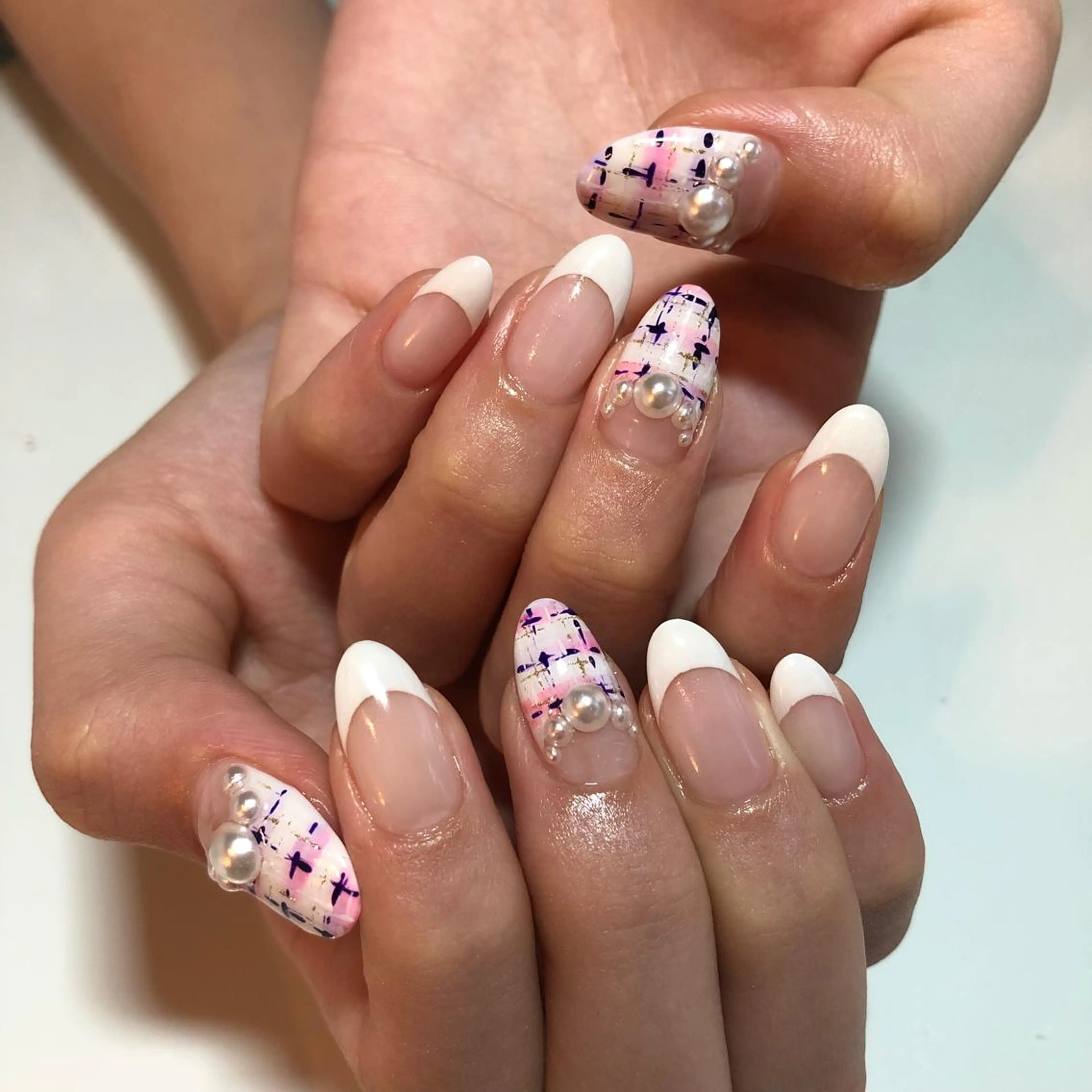 ネイル ツイードネイル g-up nail所属・米田 律子のネイルデザイン