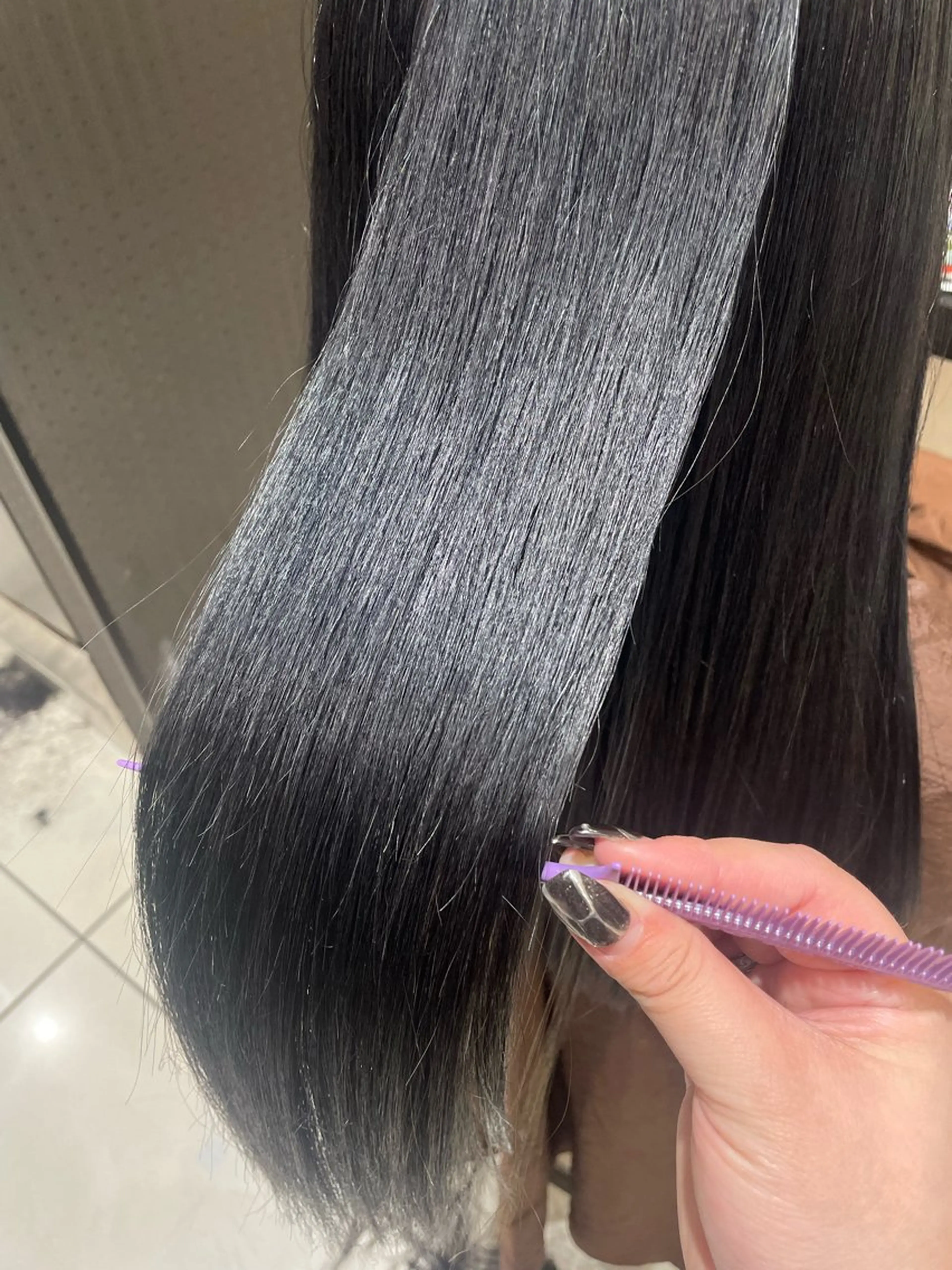 ロング カラー アッシュ ブルーカラー ブルーアッシュ カット ヘアカラー トリートメント 💞暖色カラー 💞risaのヘアスタイル