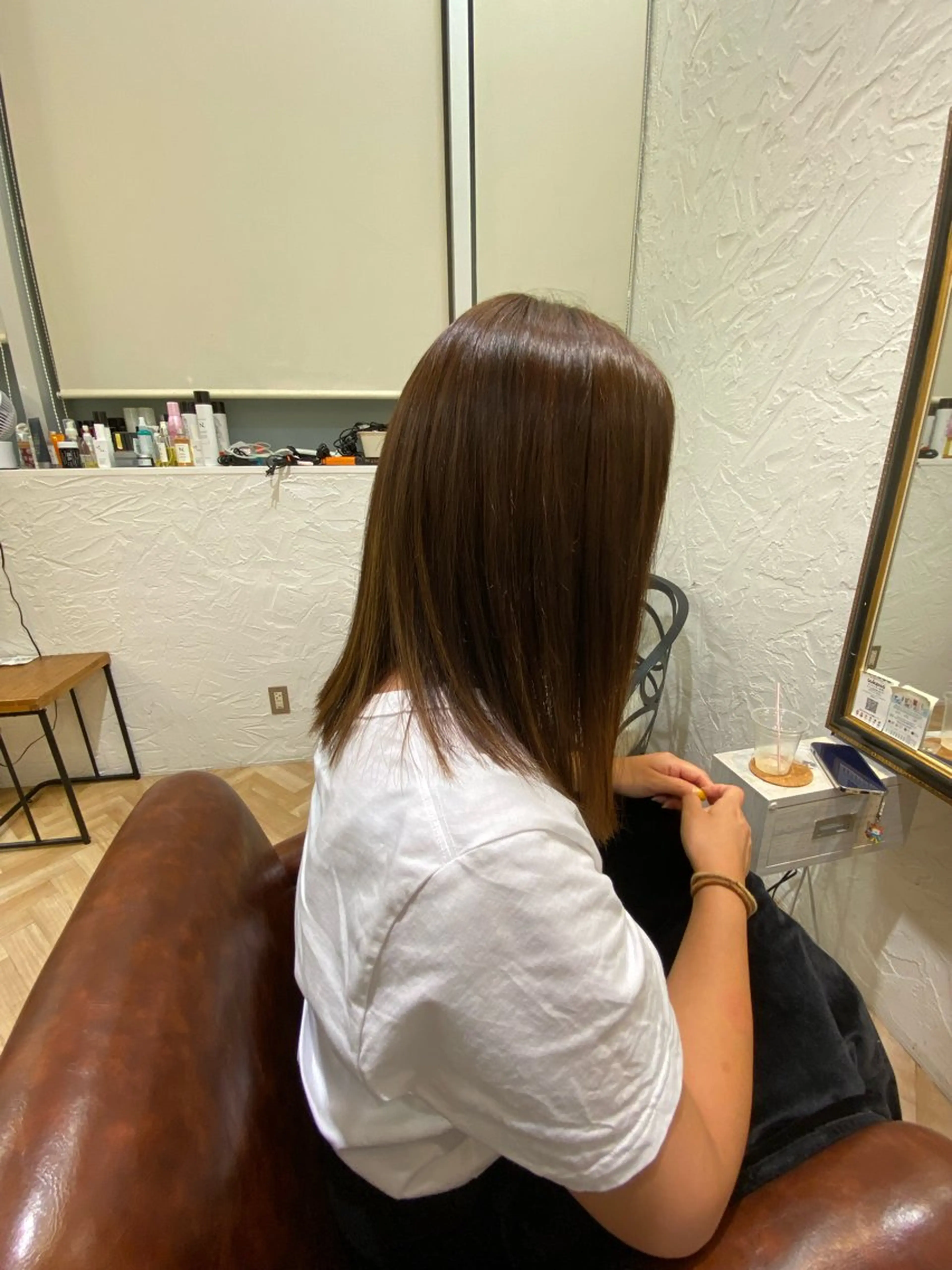 ミディアム カラー パーマ ストレートパーマ 齋藤 優のヘアスタイル