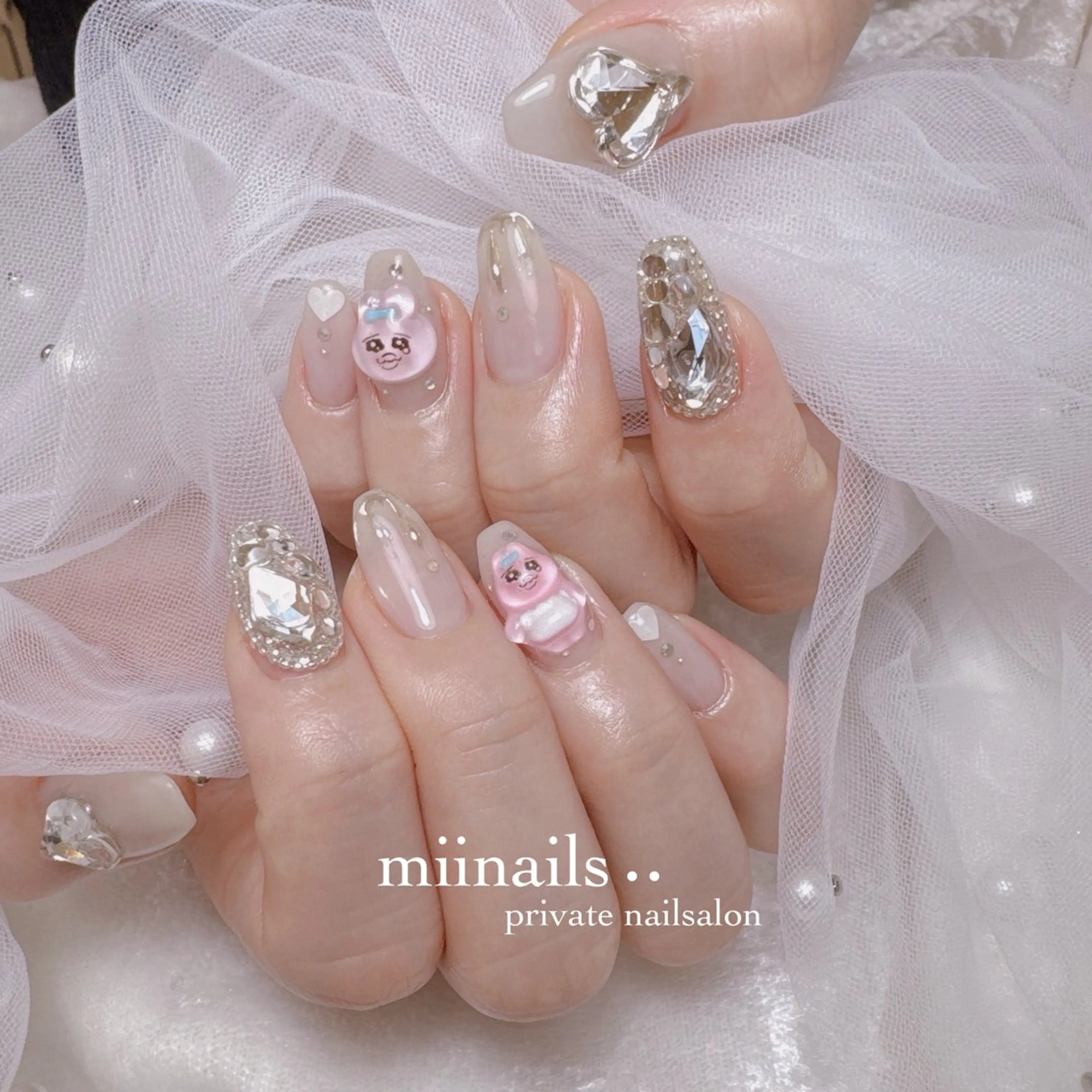 ネイル 韓国ネイル マグネットネイル ワンホンネイル ハンドネイル nailsalon miinailsのネイルデザイン