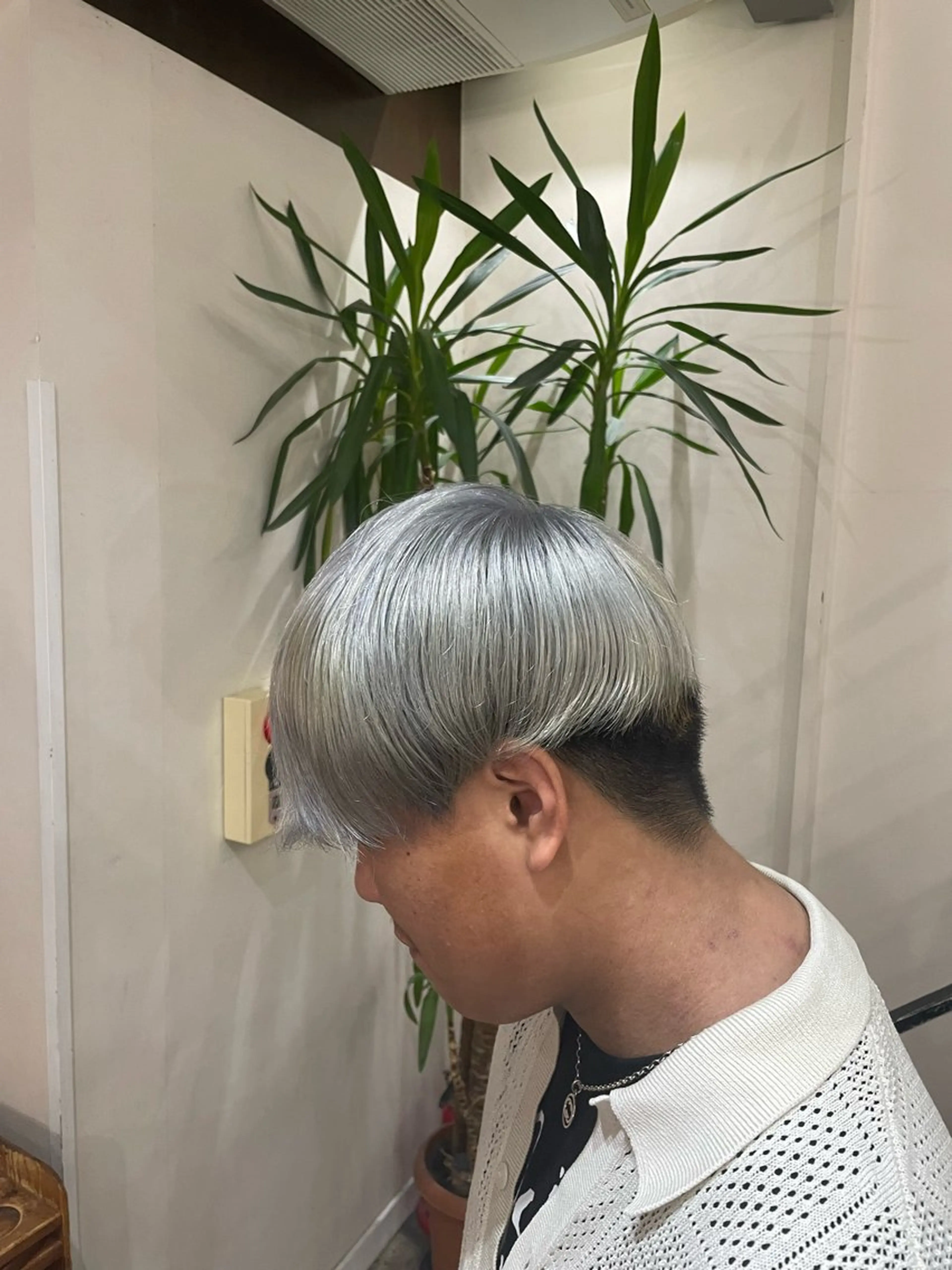 カラー メンズ メンズブリーチ 黒髪 ブリーチ シルバー ヘアカラー メンズ特化美容師/ たっしーのヘアスタイル