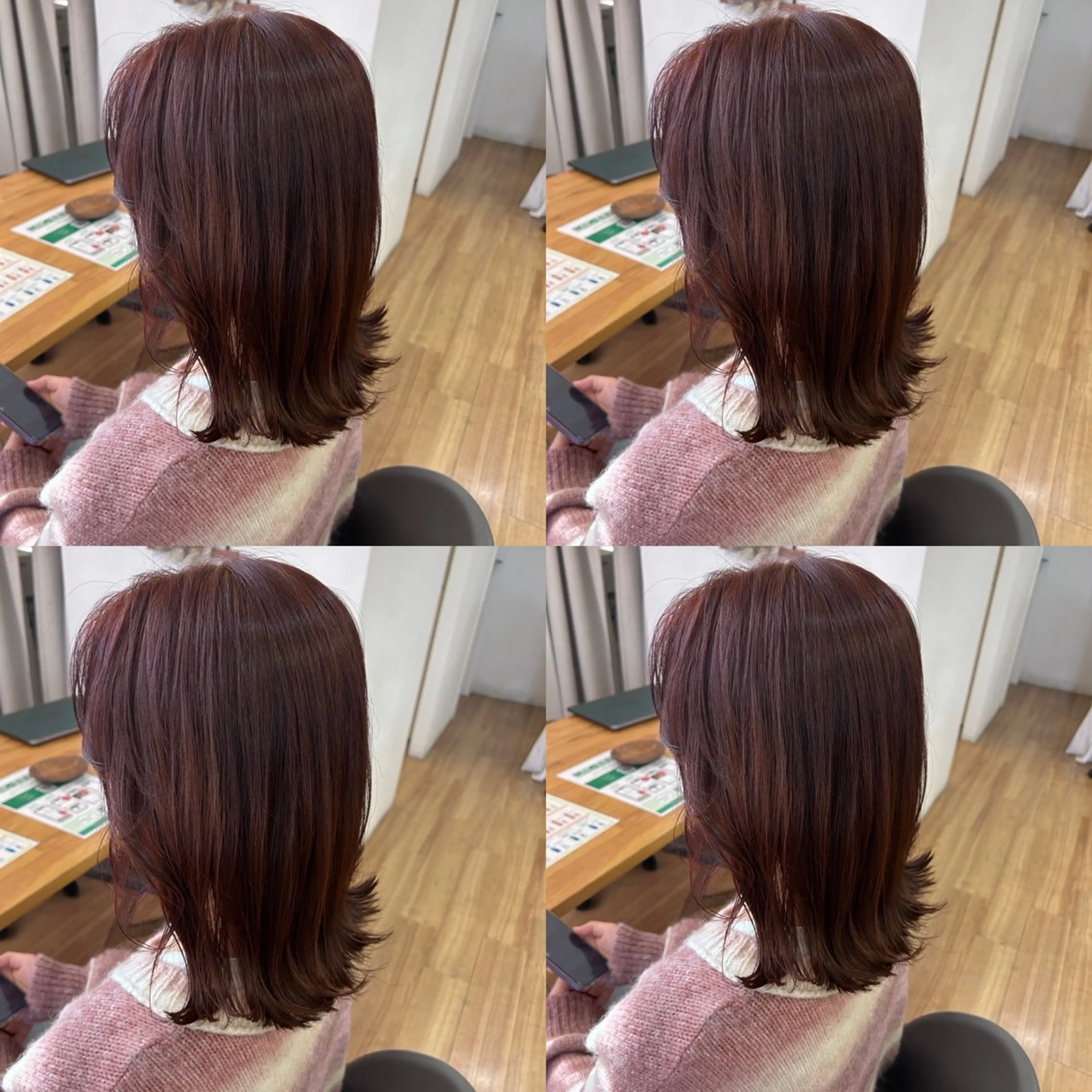 ミディアム 河口 友里のヘアスタイル