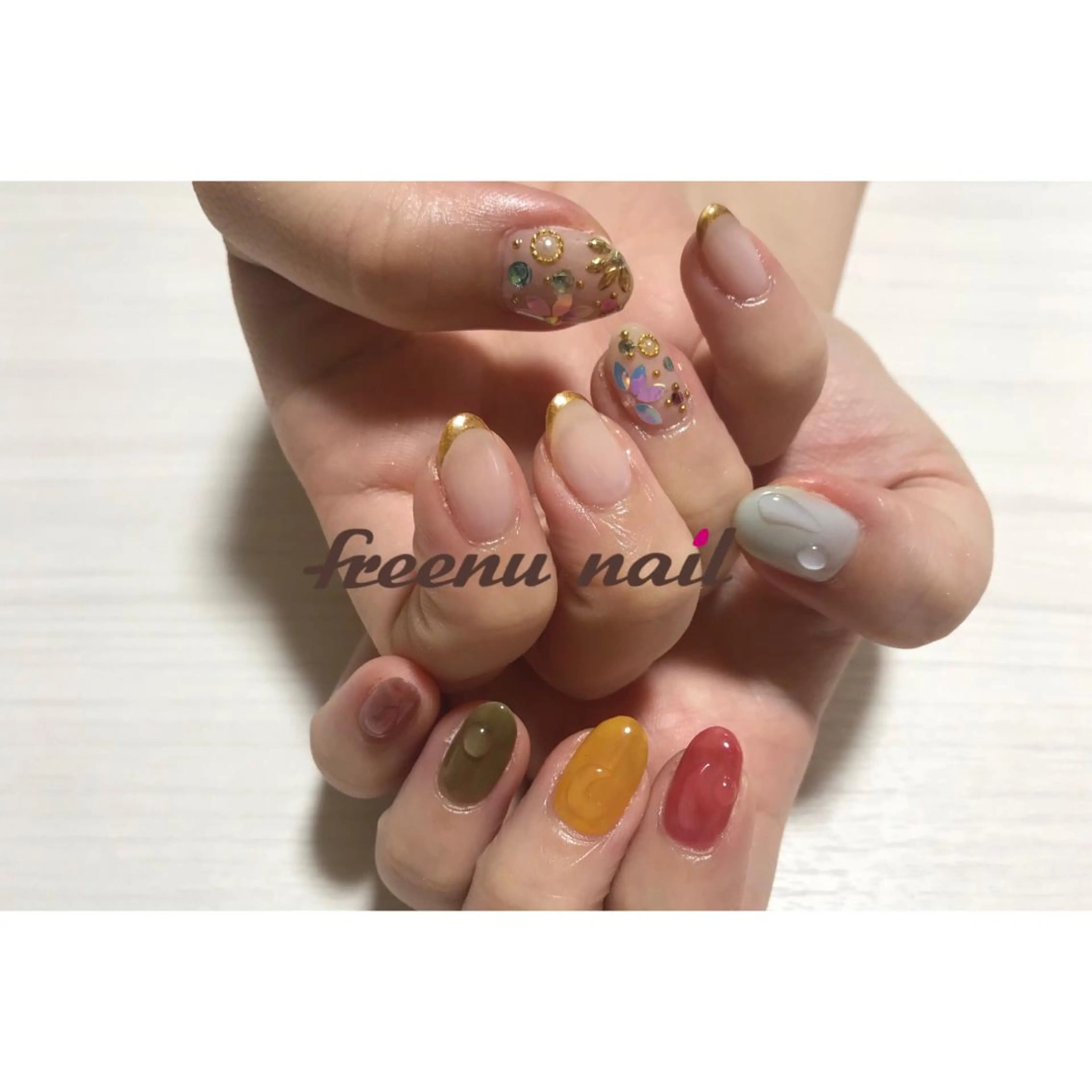 ネイル アートネイル クリアネイル シンプルネイル freenu nail【24H】のネイルデザイン
