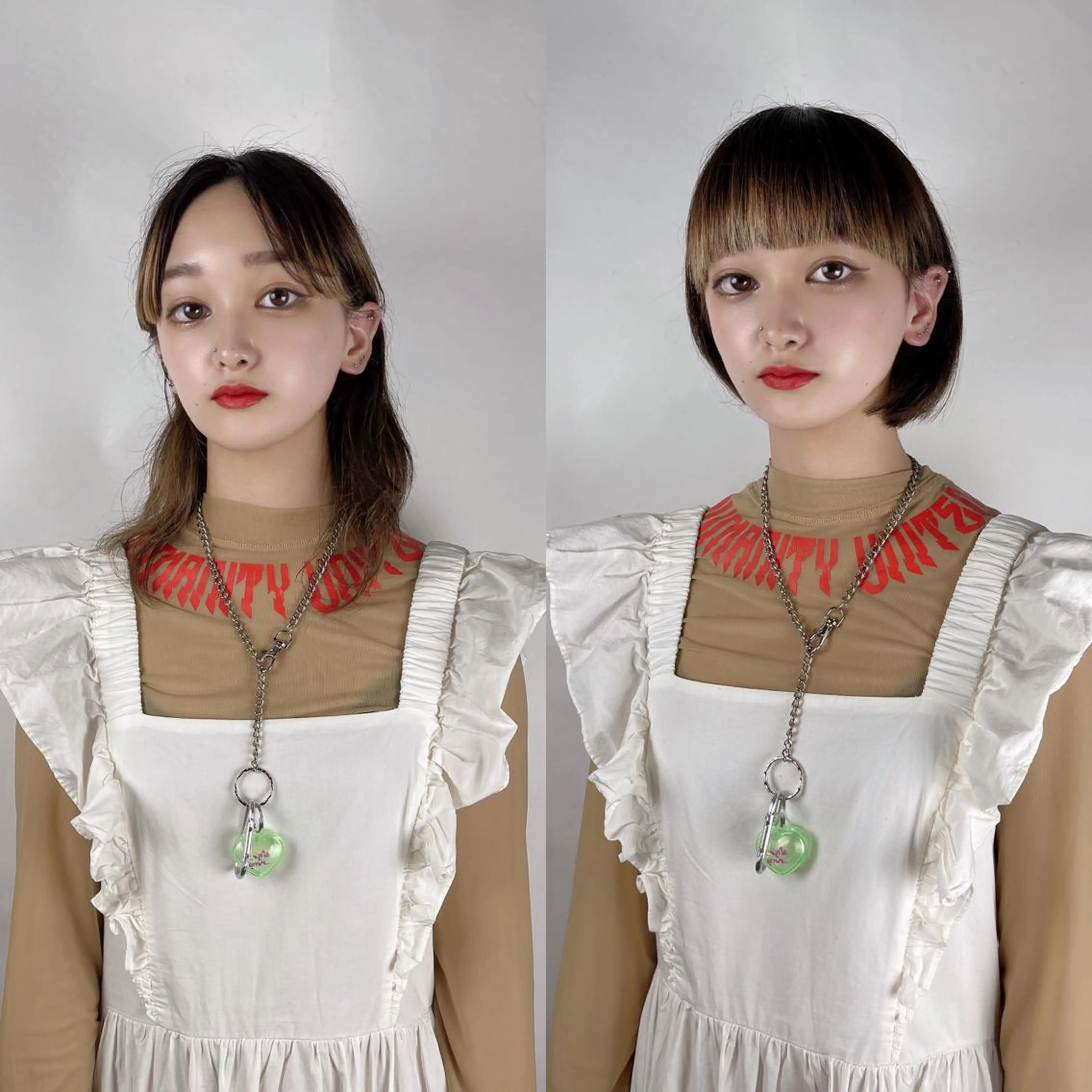 ショート カラー ヘアアレンジ 切りっぱなしボブ ボブ haco+所属・🌈派手髪エクステ ブレイズ🌈ひろとのヘアスタイル