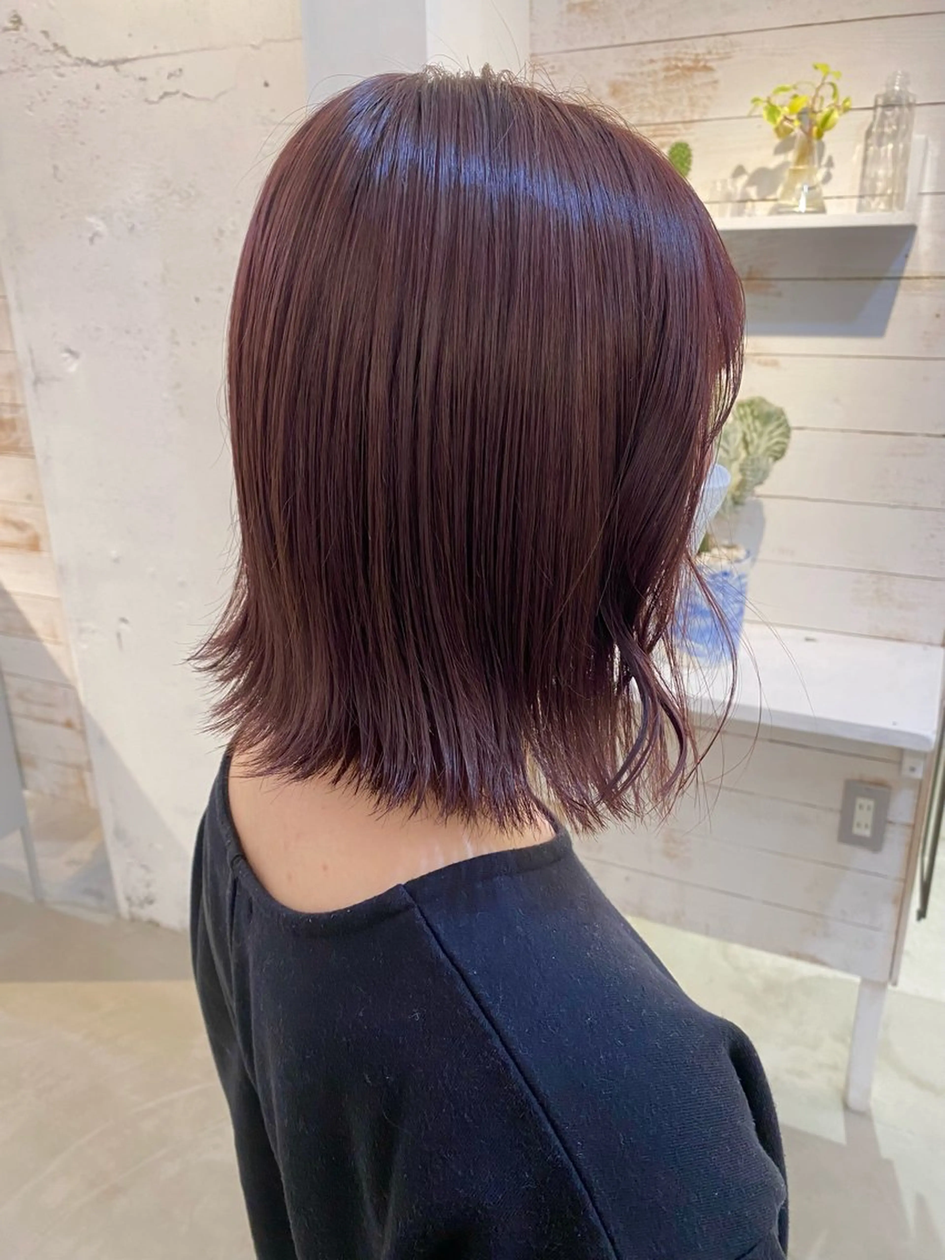 ロング カラー ブリーチ ブリーチなしカラー ピンクカラー ブリーチなしカラー レイヤーカットのヘアスタイル