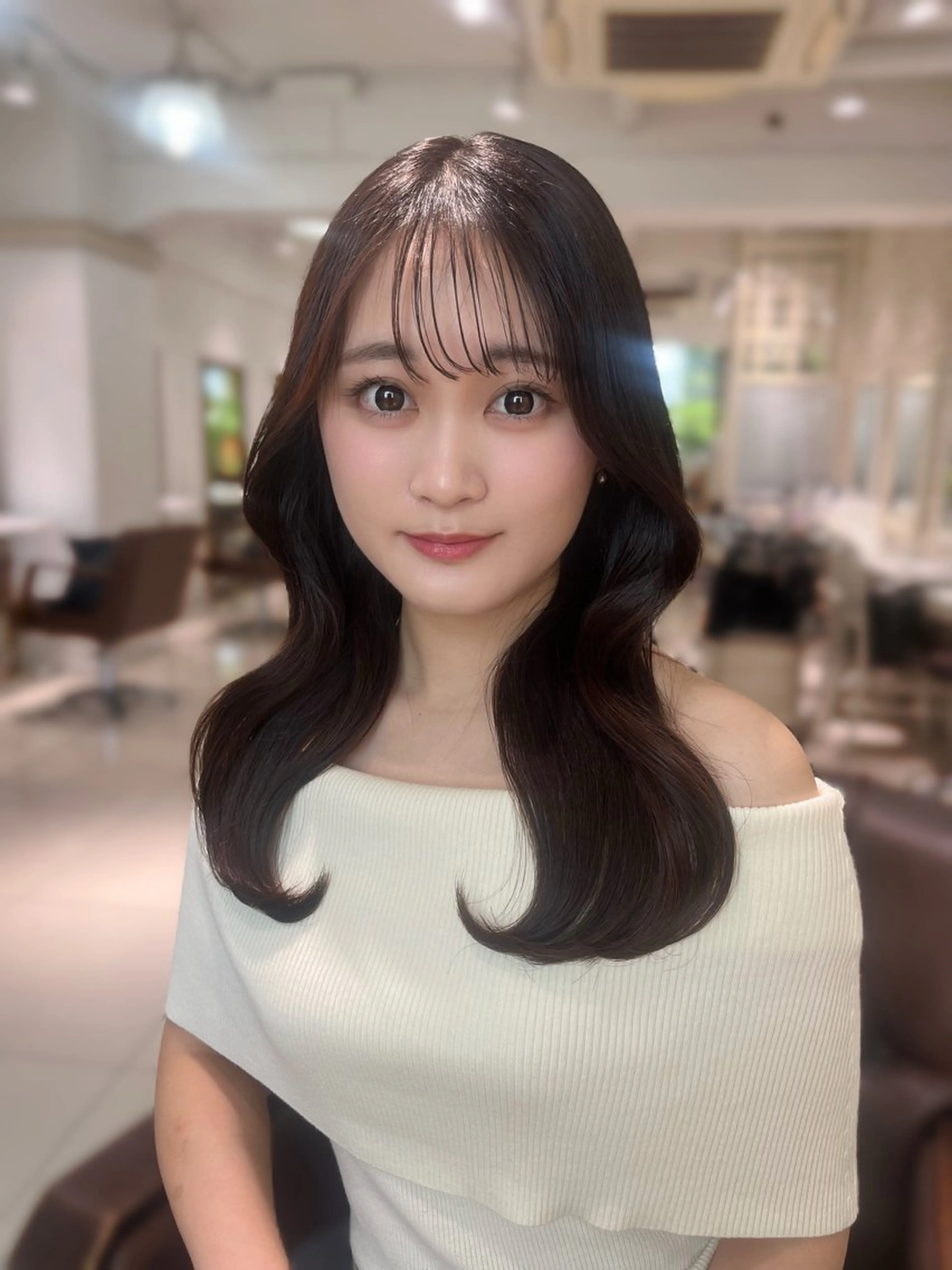 セミロング 髪質改善/グレージュ サラサ🩶ᩚのヘアスタイル