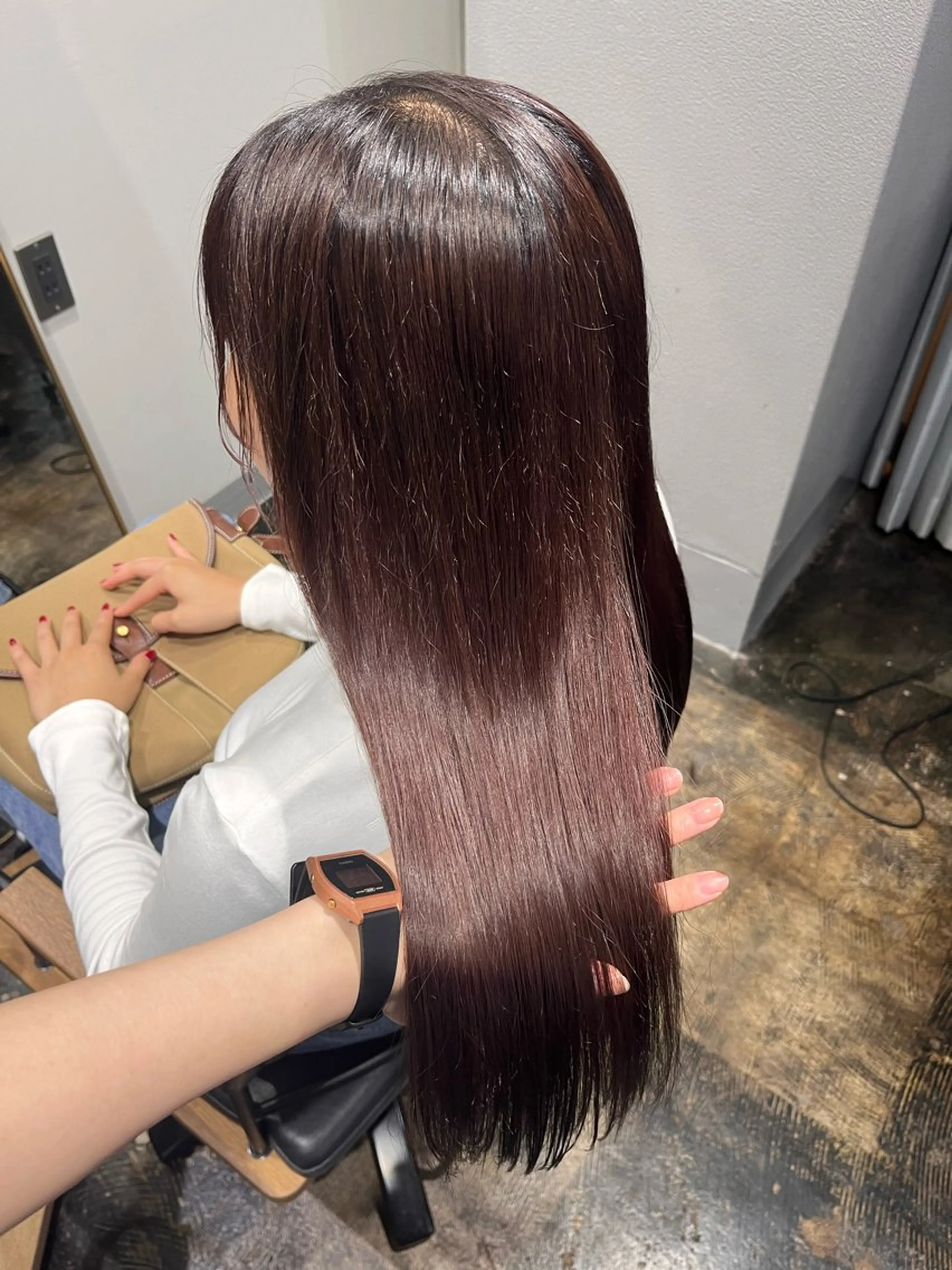 セミロング カラー ブラウンカラー レッドカラー レッドブラウン ヘアカラー 透明感カラー/パーマ 🌀アオノアユミのヘアスタイル