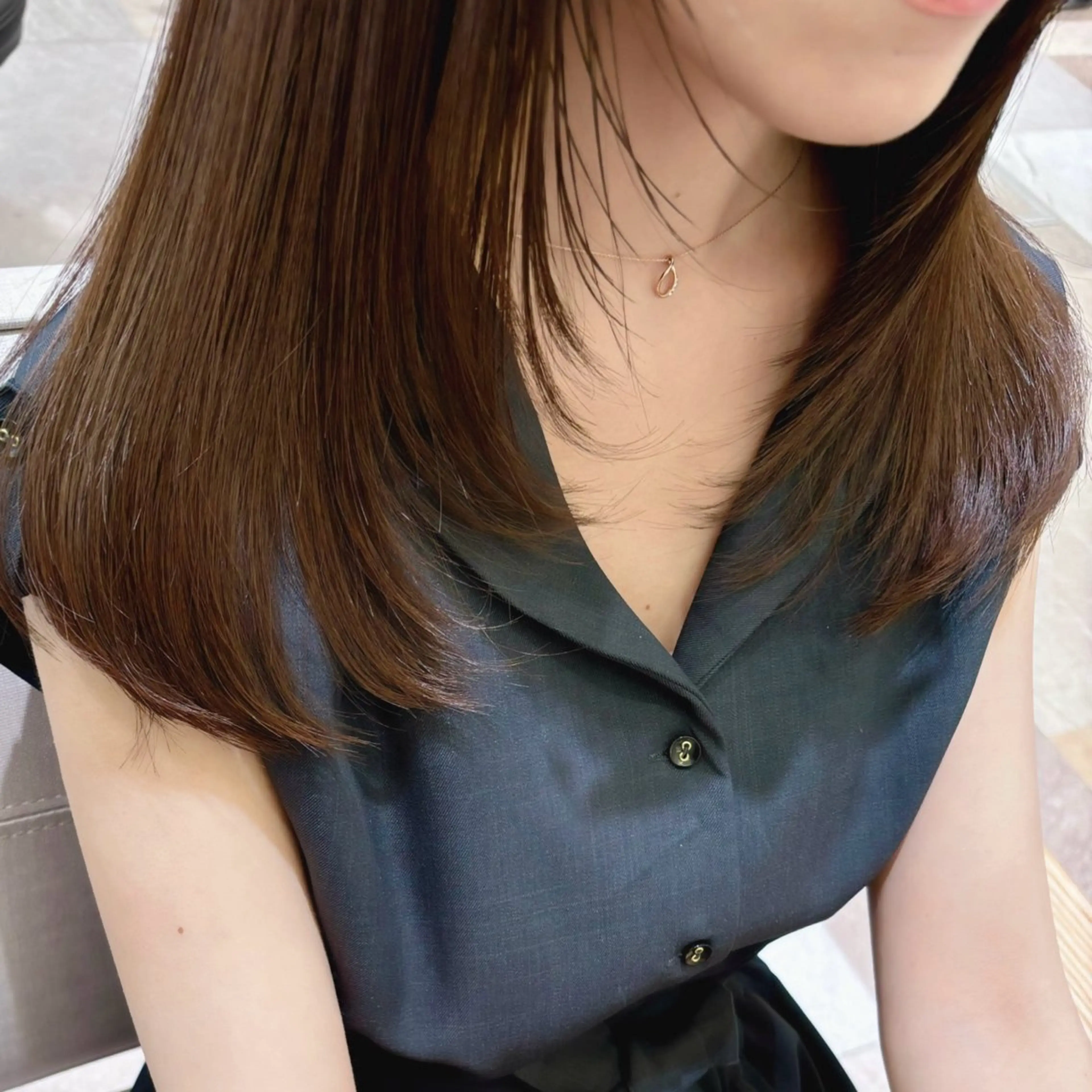 セミロング 顔まわりレイヤー レイヤーカット 横浜　前髪顔まわり /長谷川未波のヘアスタイル