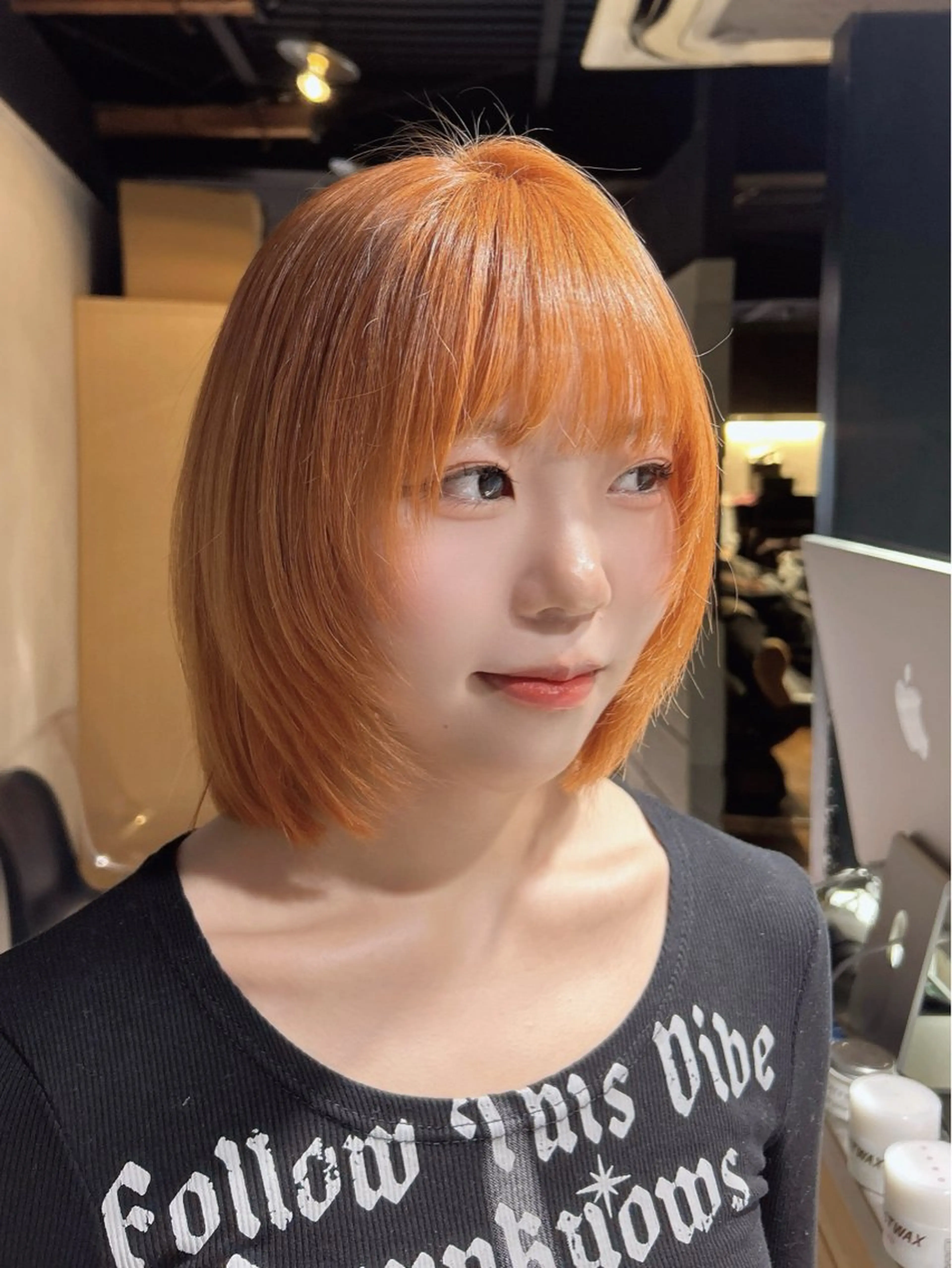 ミディアム ボブレイヤー ボブ レイヤーカット ヘアカラー トリートメント ヘッドスパ 韓国Style♡ Nanami🇰🇷のヘアスタイル