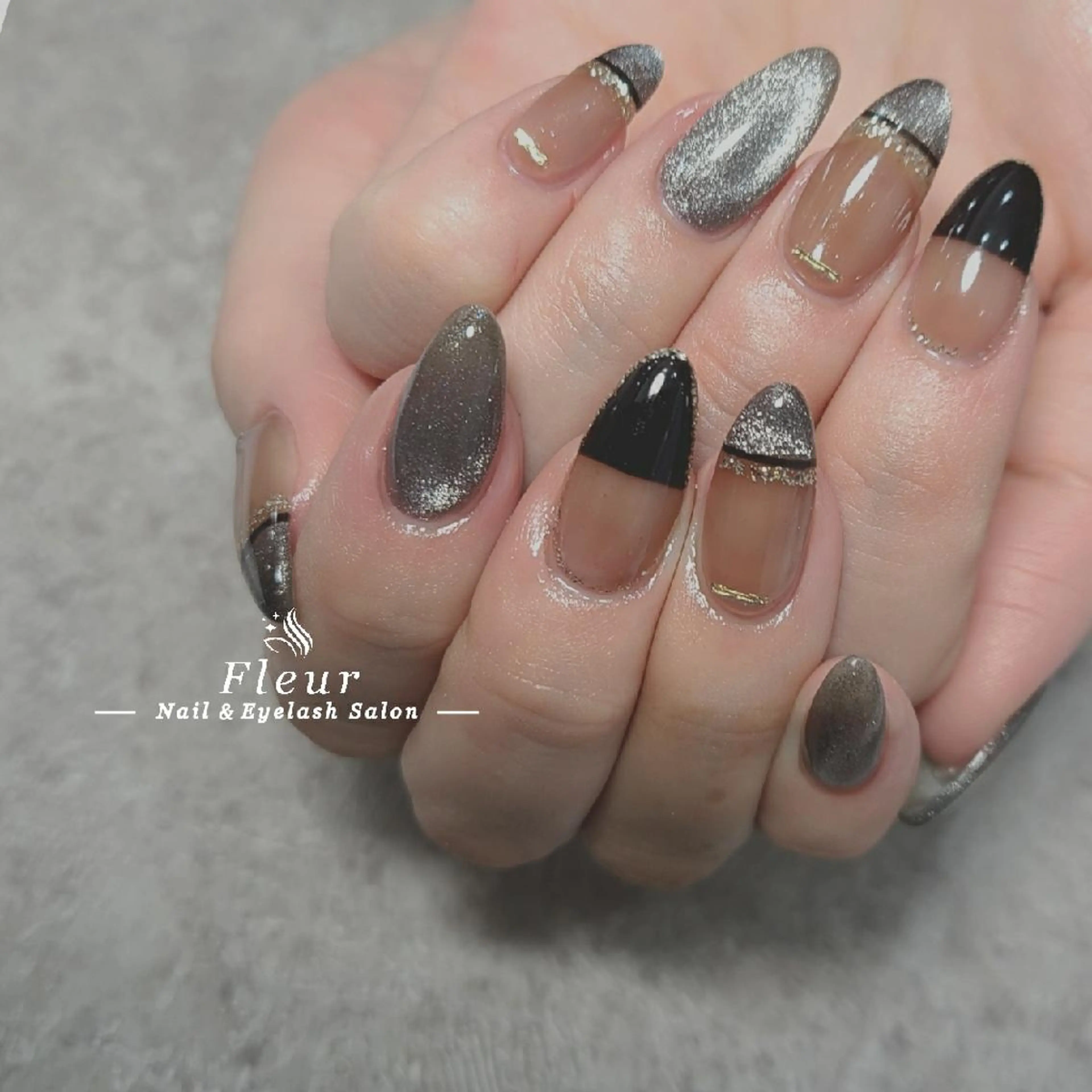 ネイル アートネイル マグネットネイル nail&eye ♡Fleur♡のネイルデザイン