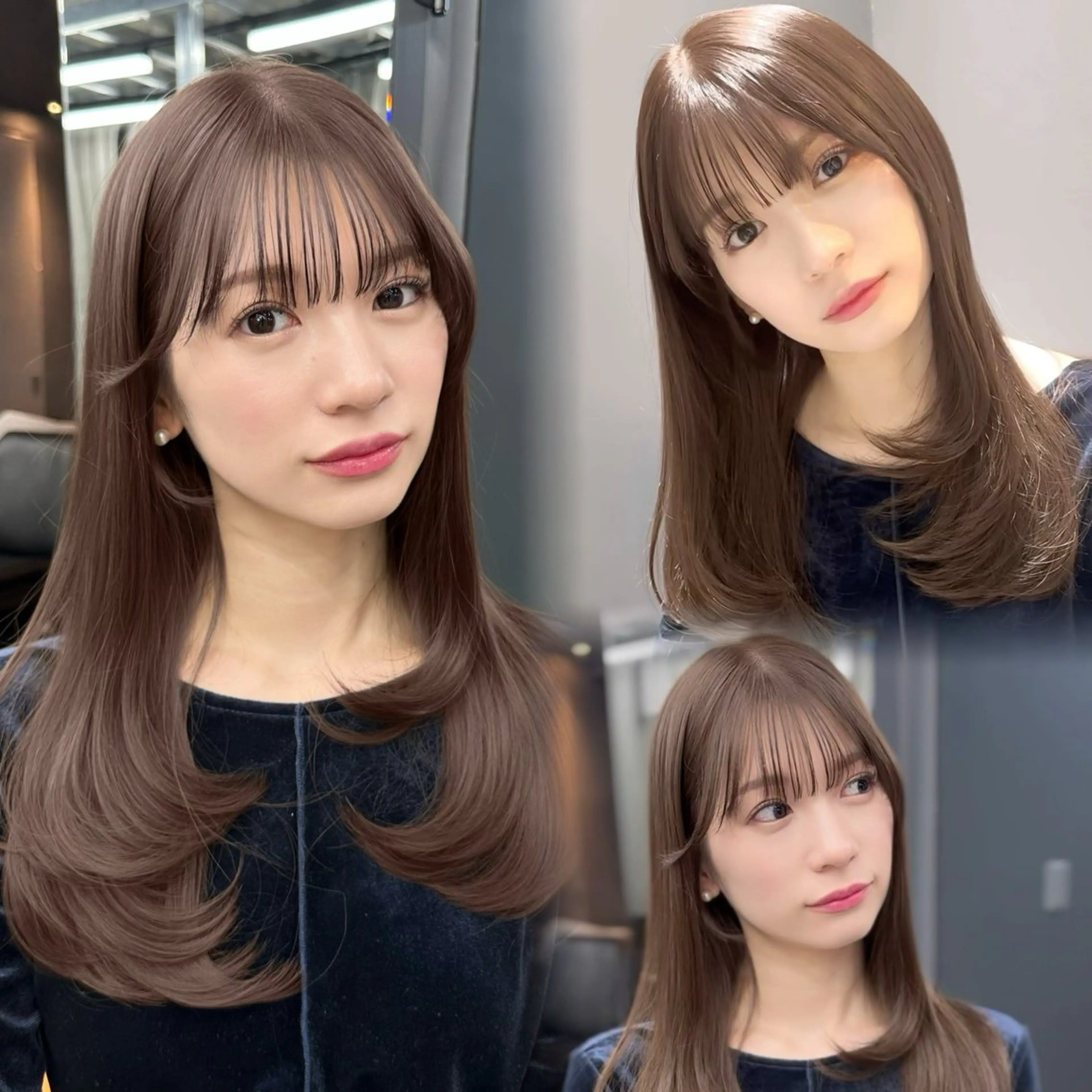 セミロング カット ヘアカラー トリートメント 韓国風/ワンホンヘア 髪質改善/MaCoのヘアスタイル