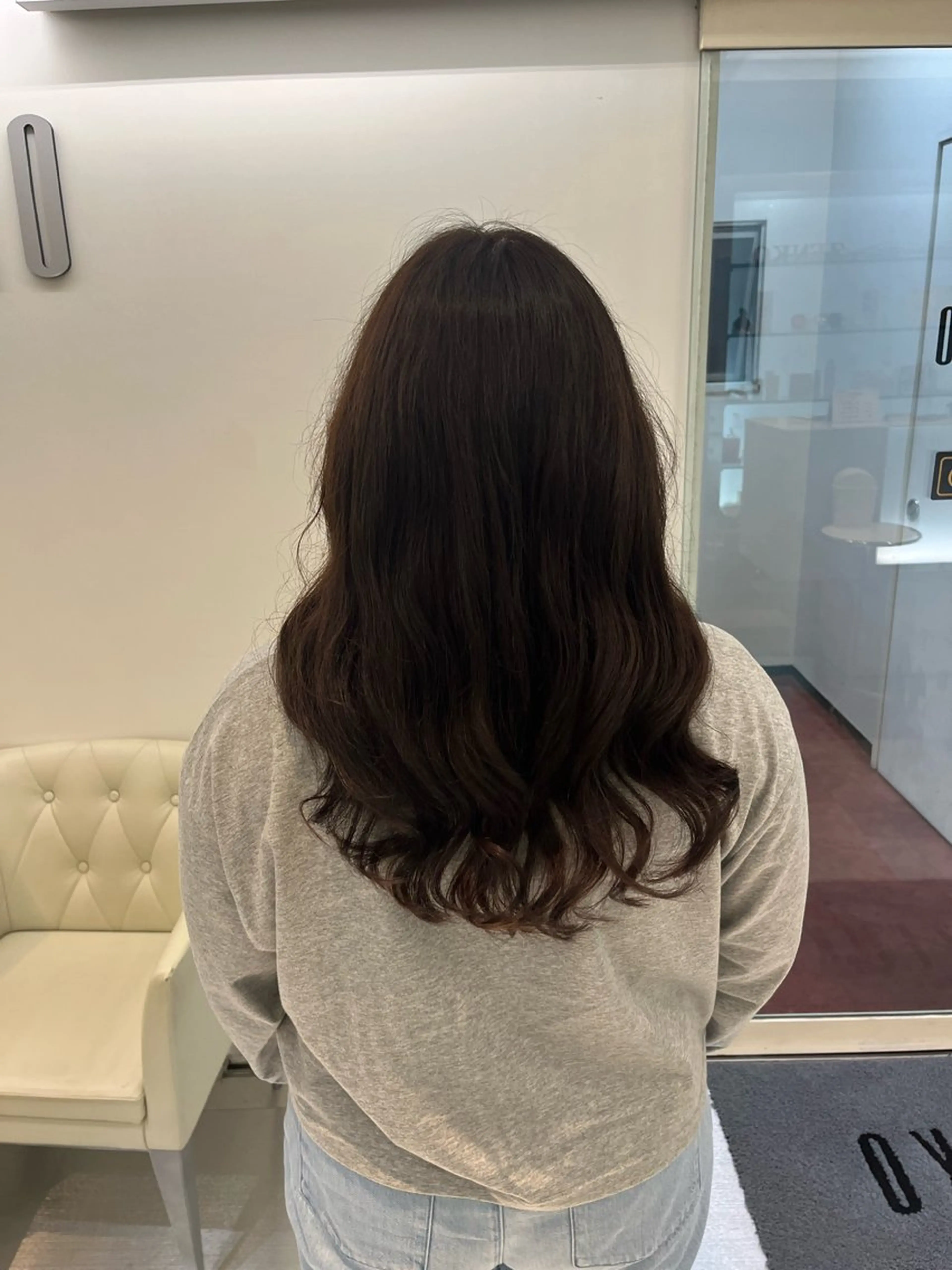 ロング パーマ ボブ 韓国風ヘア ロング 小顔カット デジタルパーマ コテ巻き風パーマ 藤澤　知彌のヘアスタイル