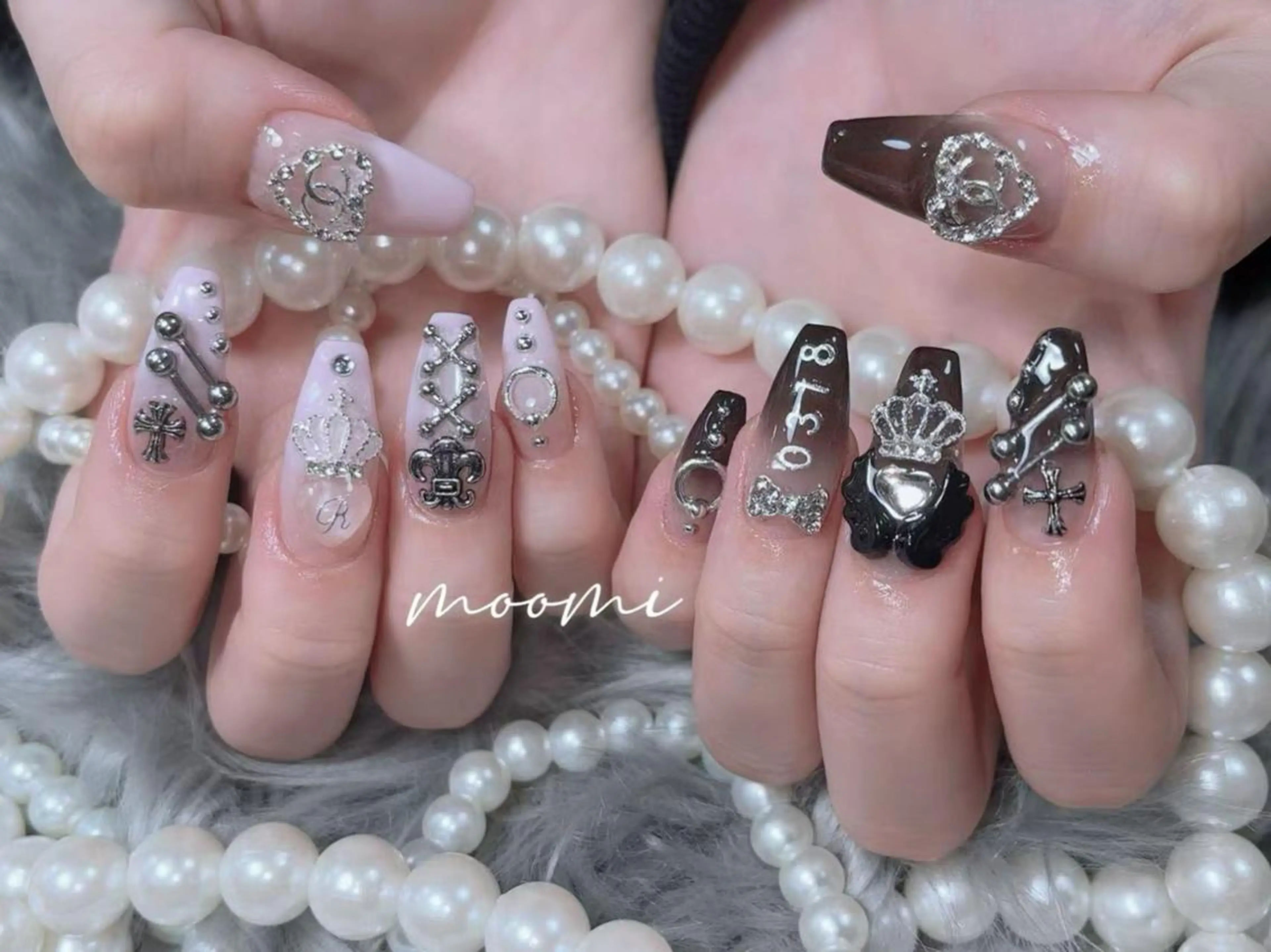 ネイル 長さ出し ジェルネイル グラデーション 韓国ネイル マグネットネイル moomi nail スカルプ専門のネイルデザイン
