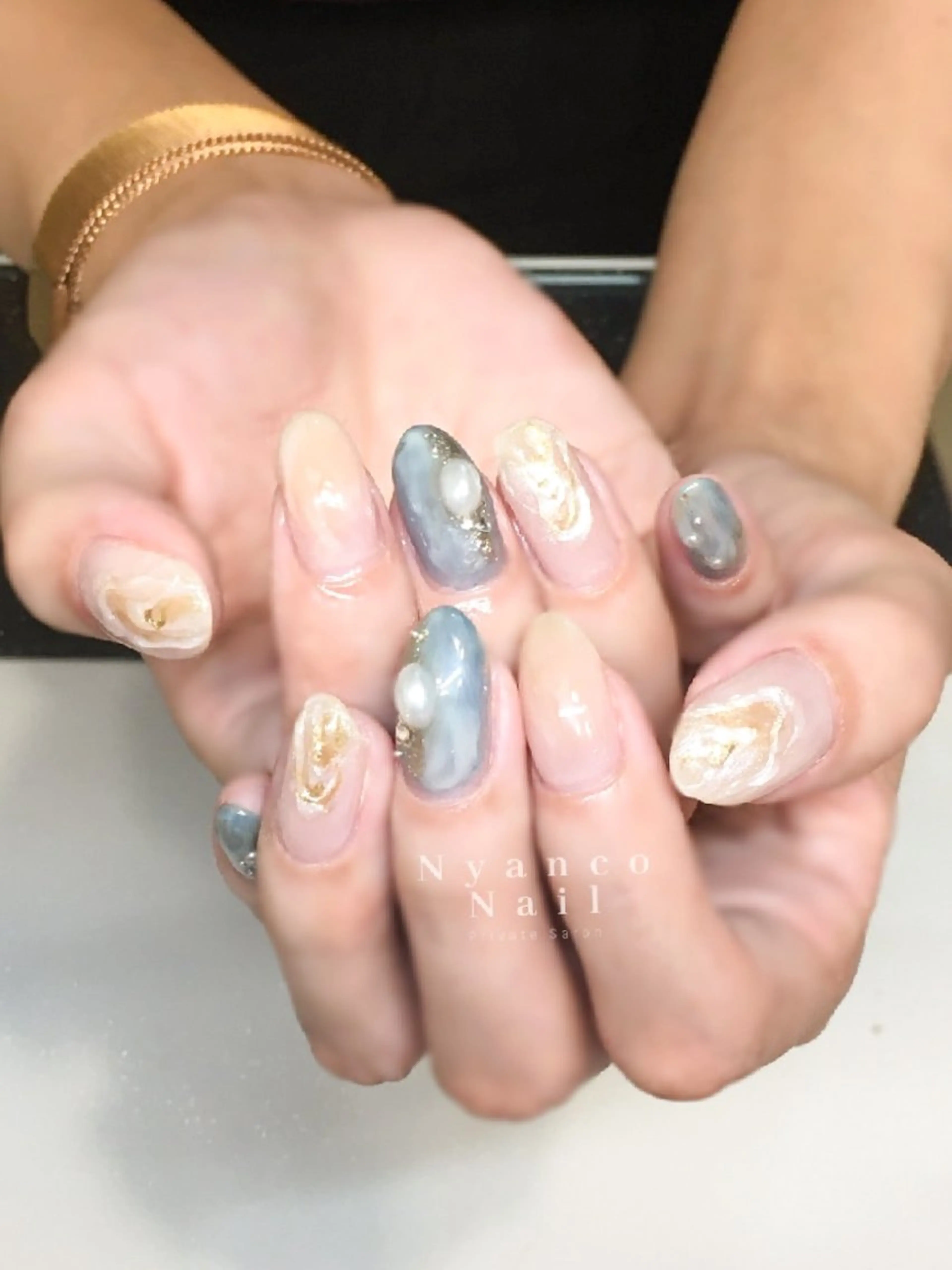 ネイル アートネイル ジェルネイル ニュアンスネイル 夏ネイル Nyanco Nailのネイルデザイン