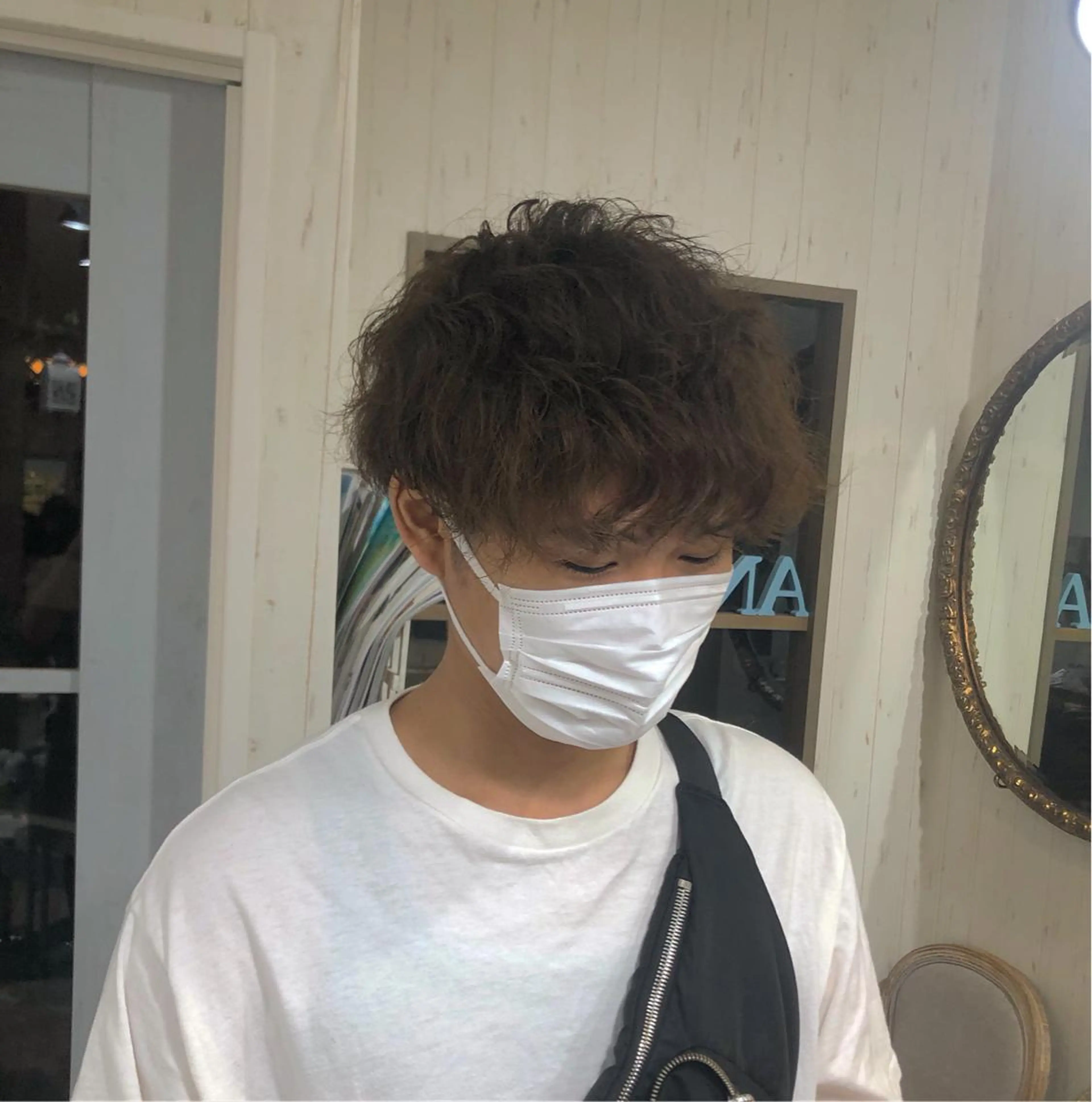 カラー パーマ メンズ ヘアカラー パーマ イシジマ タカナリのヘアスタイル