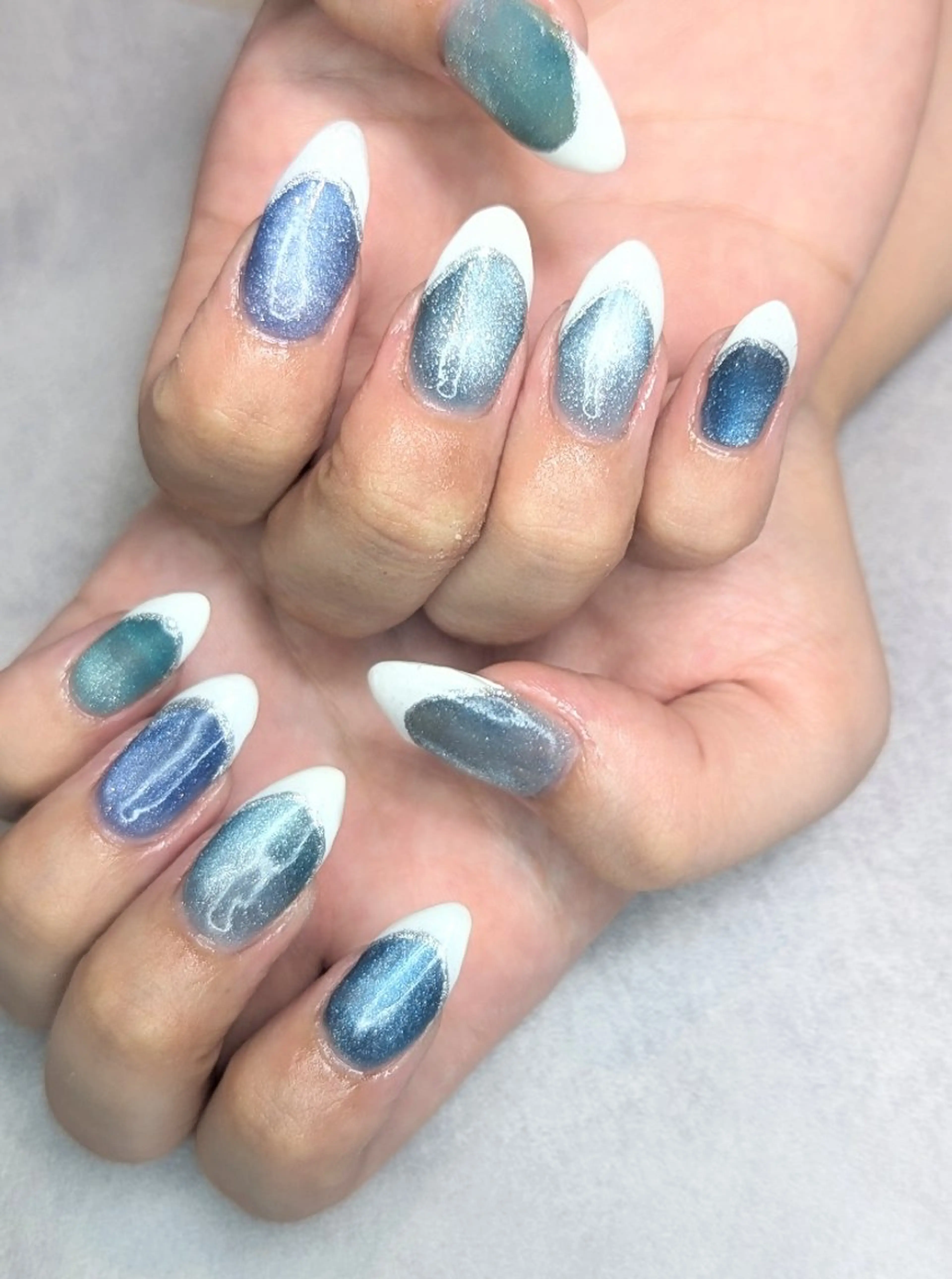 ネイル フレンチネイル マグネットネイル ハンドネイル aycnail 　Ayakaのネイルデザイン