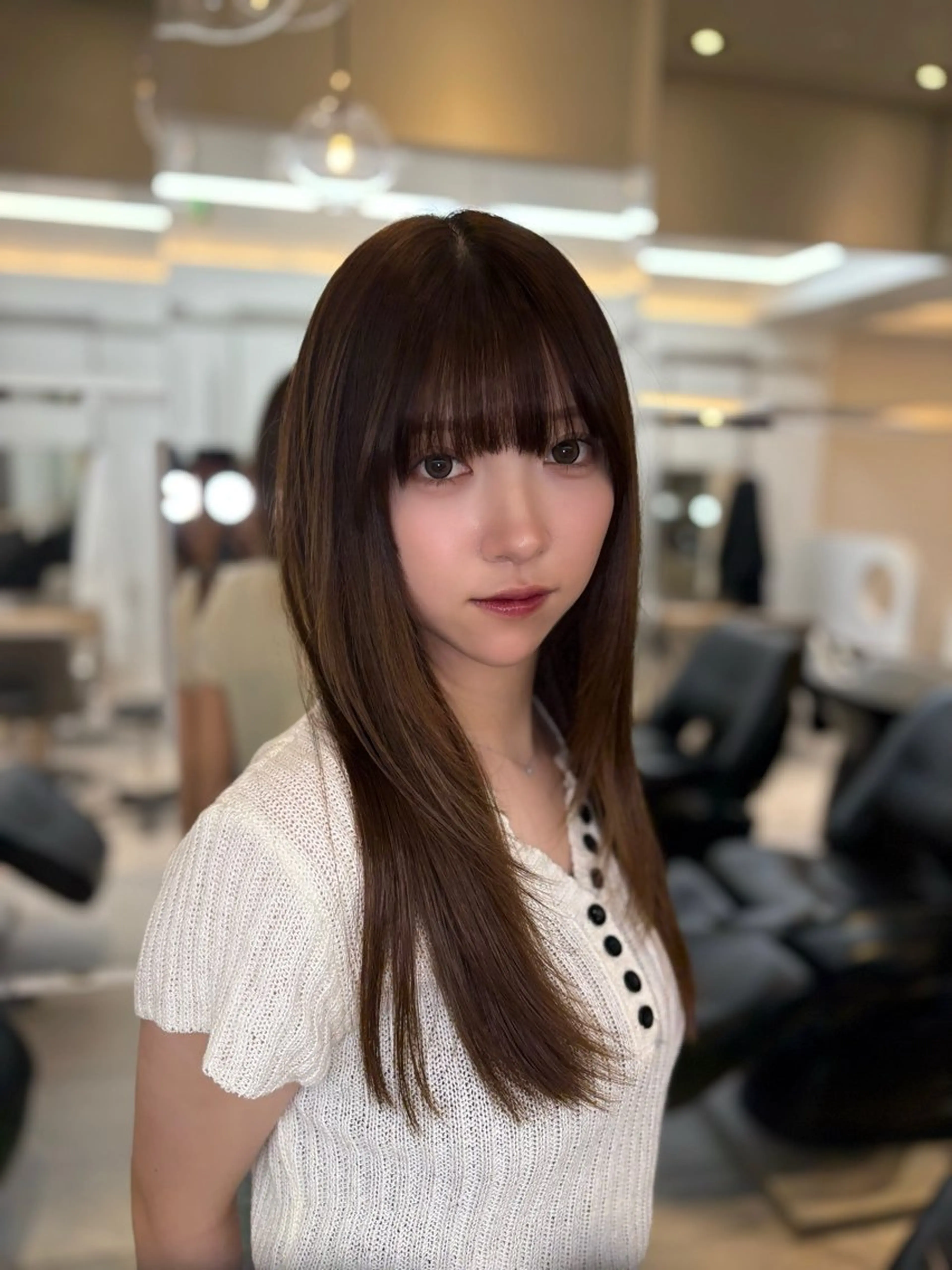 ロング カラー ブラウンカラー ナチュラルブラウン 顔まわりレイヤー 顔周りカット レイヤーカット カット ヘアカラー nok所属・レイヤー/ベージュ/ どますず🌺のヘアスタイル