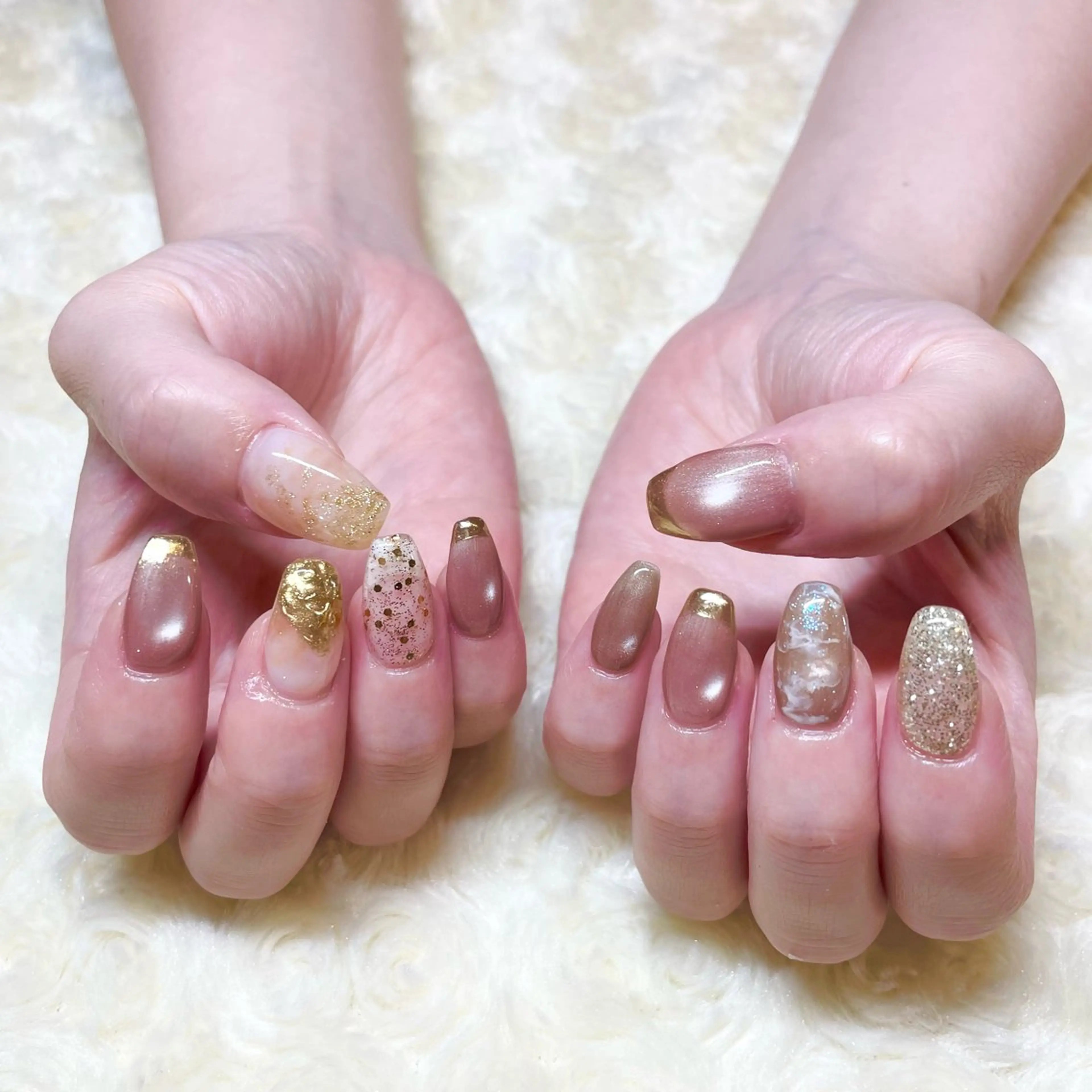 ネイル フレンチネイル ミラーネイル ニュアンスネイル ブライダルネイル ハンドネイル aime Sakiのネイルデザイン