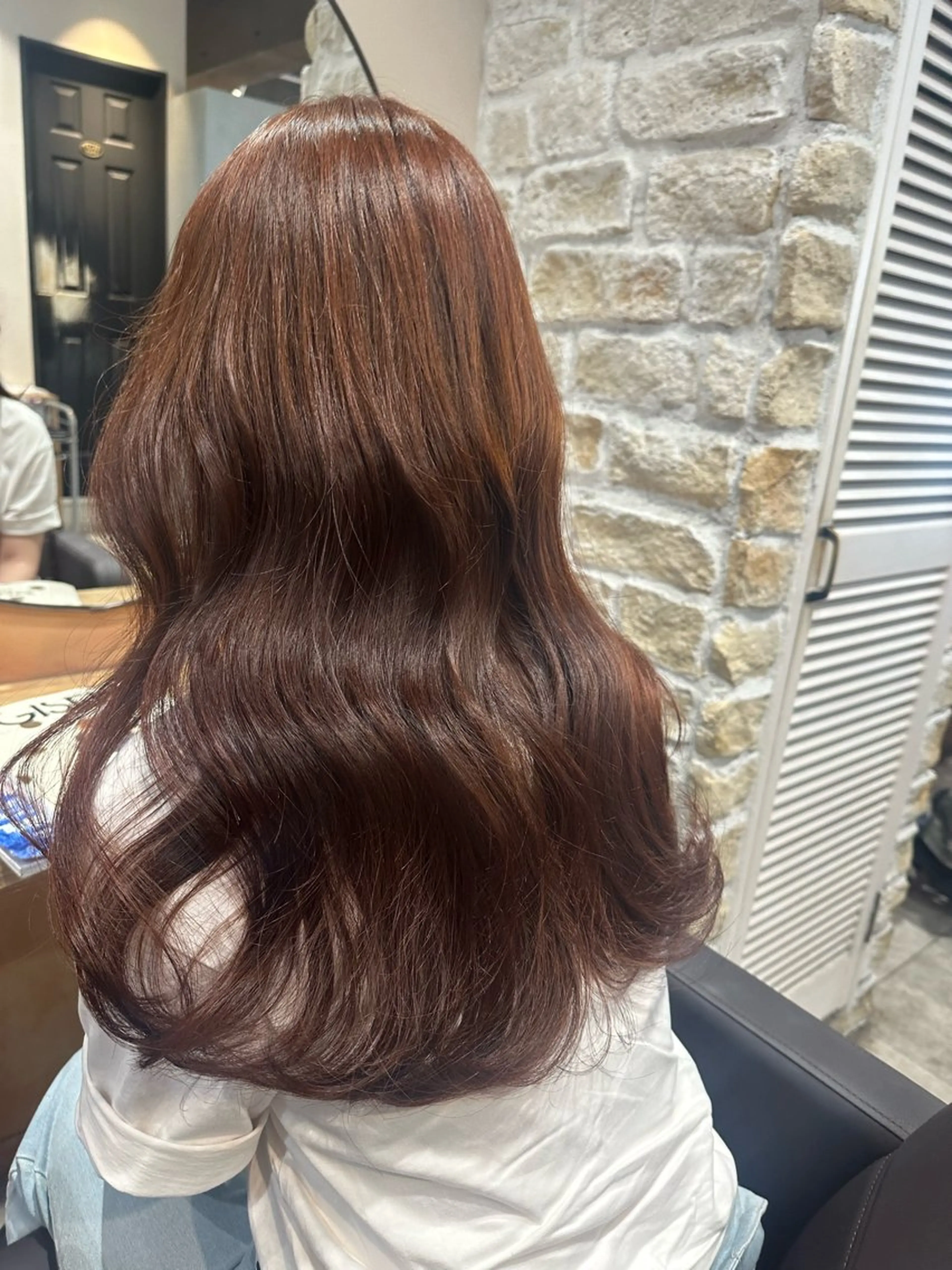 セミロング カラー ヘアアレンジ ブリーチ ブラウンカラー ココアブラウン ブリーチなしカラー カット ヘアカラー トリートメント yu-ki レイヤー/ブリーチのヘアスタイル