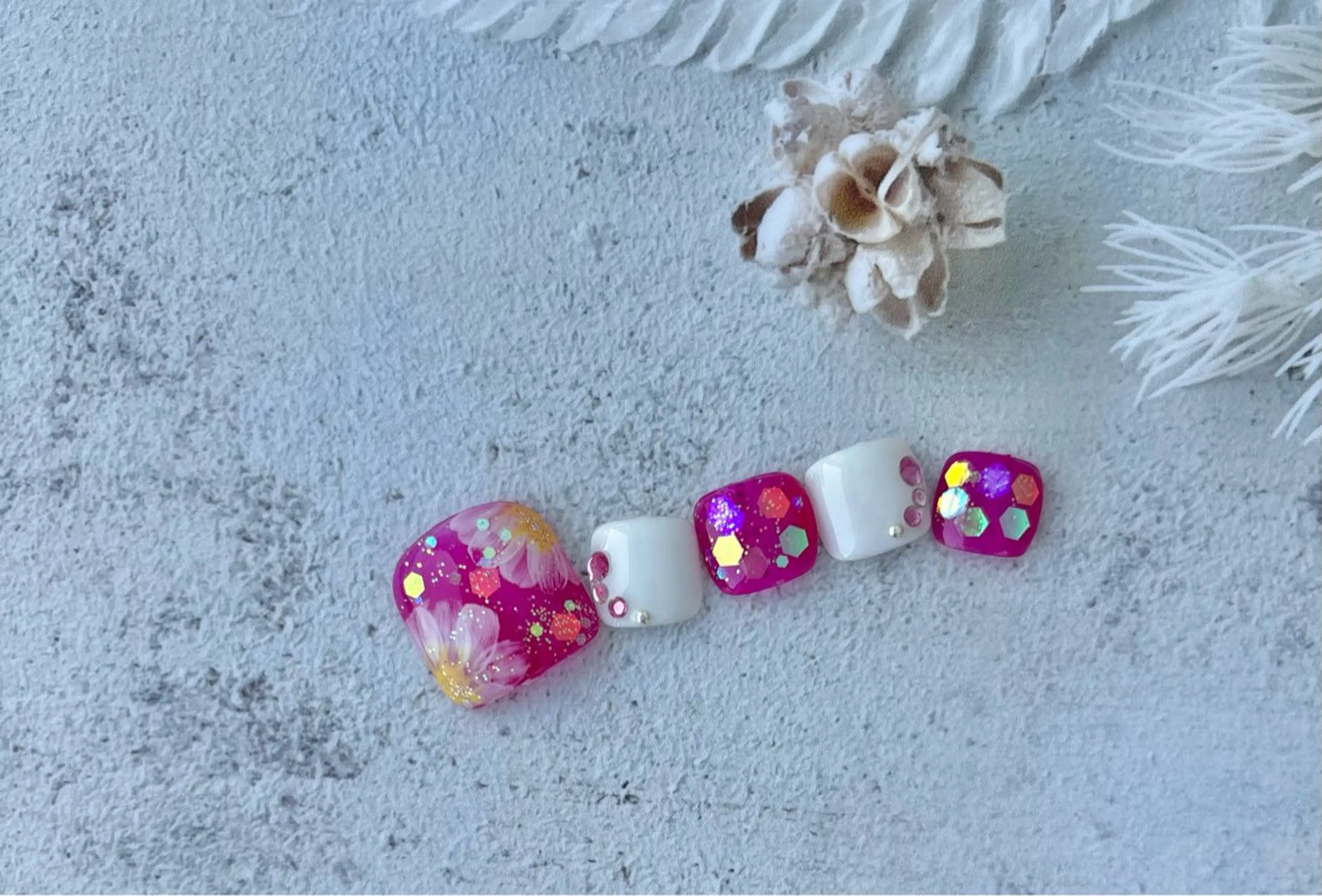 ネイル フットネイル ジェルネイル フットネイル sari nailのネイルデザイン