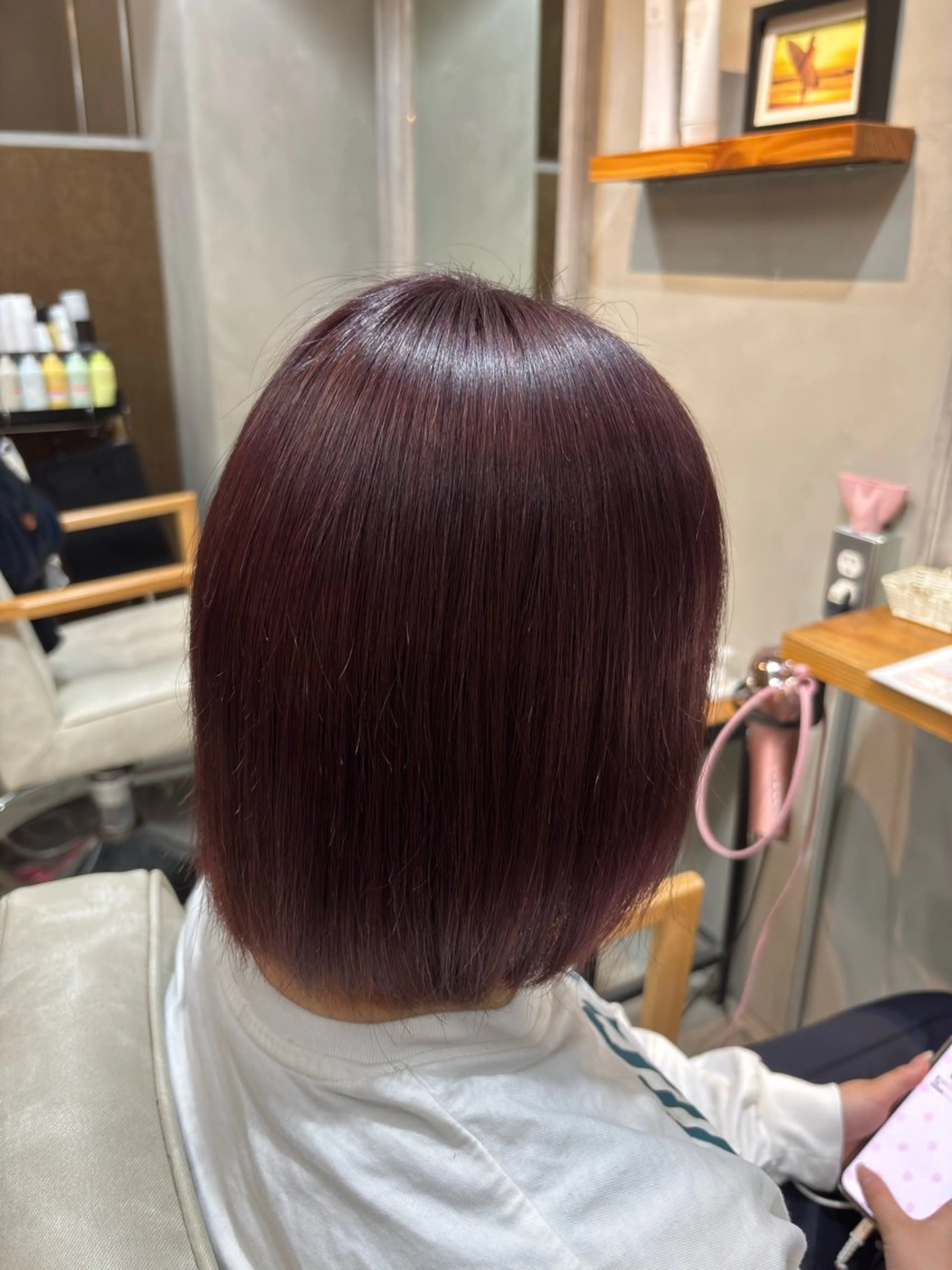 カラー ピンクカラー 髪質改善 ヘアカラー BLUE.所属・うえき ひなのヘアスタイル