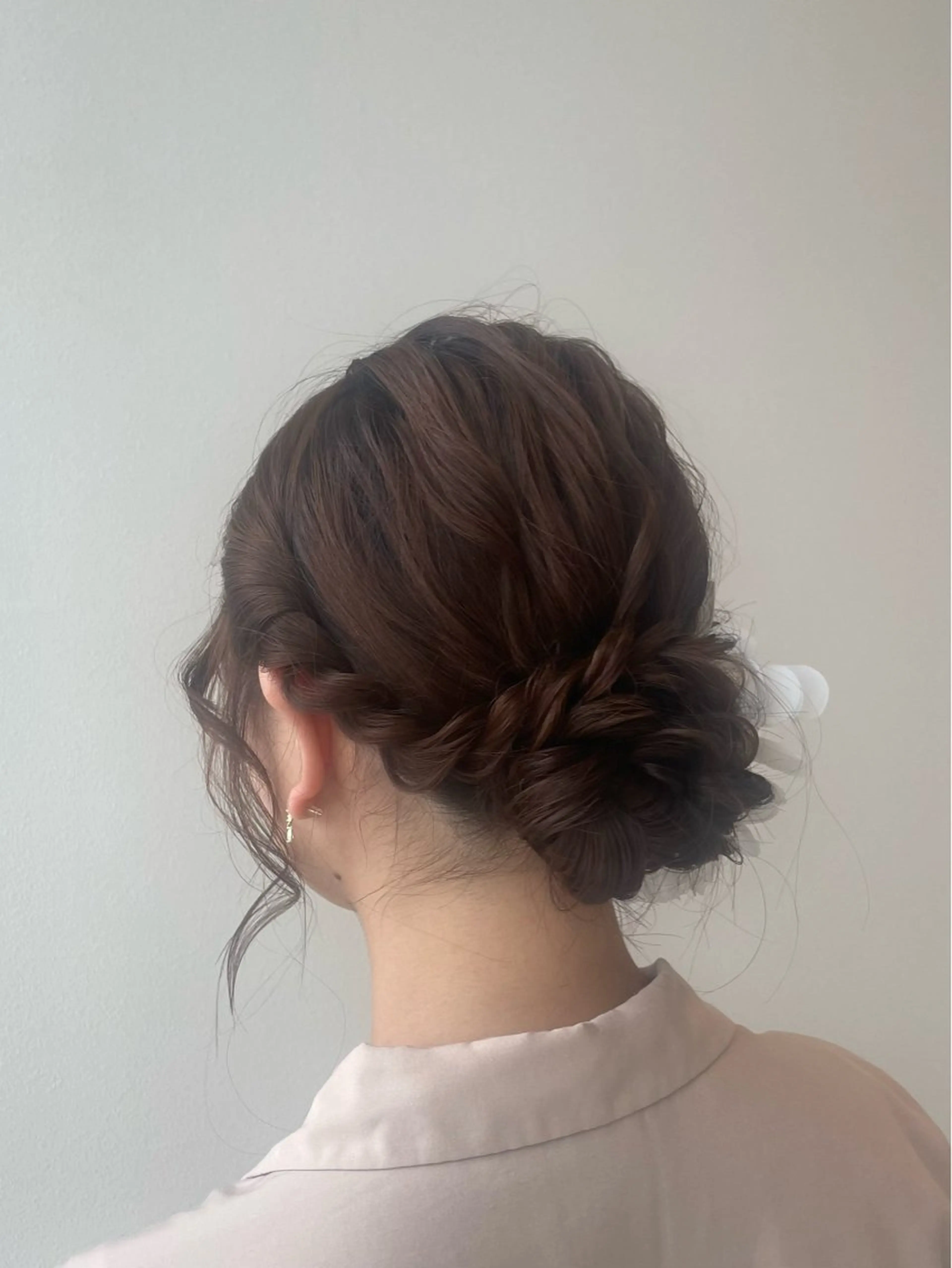 セミロング 浴衣 堀 ゆきみのヘアスタイル
