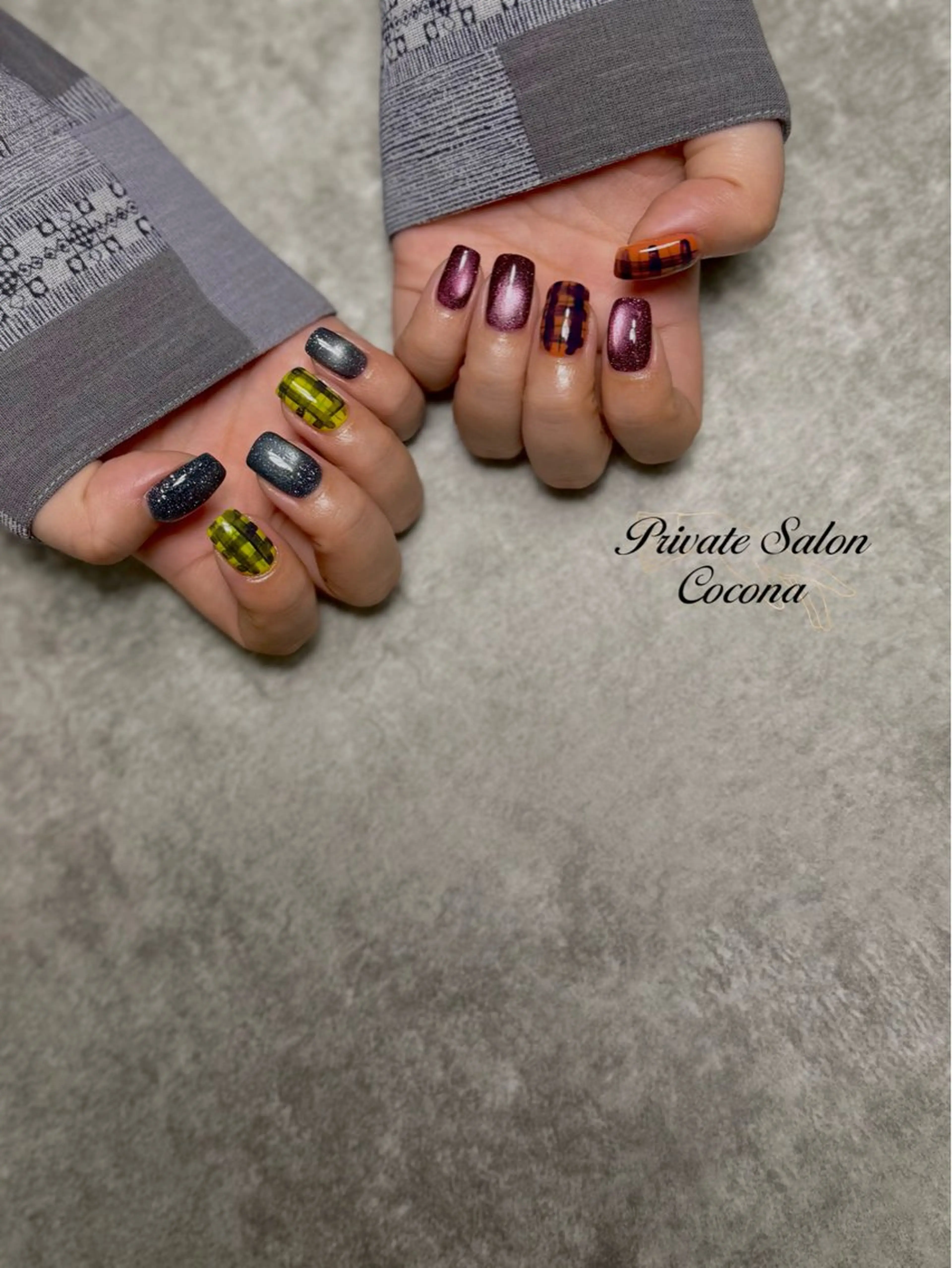 ネイル フラッシュネイル フラッシュマグ マグネットネイル ハンドネイル プライベートサロン nailcoconaのネイルデザイン