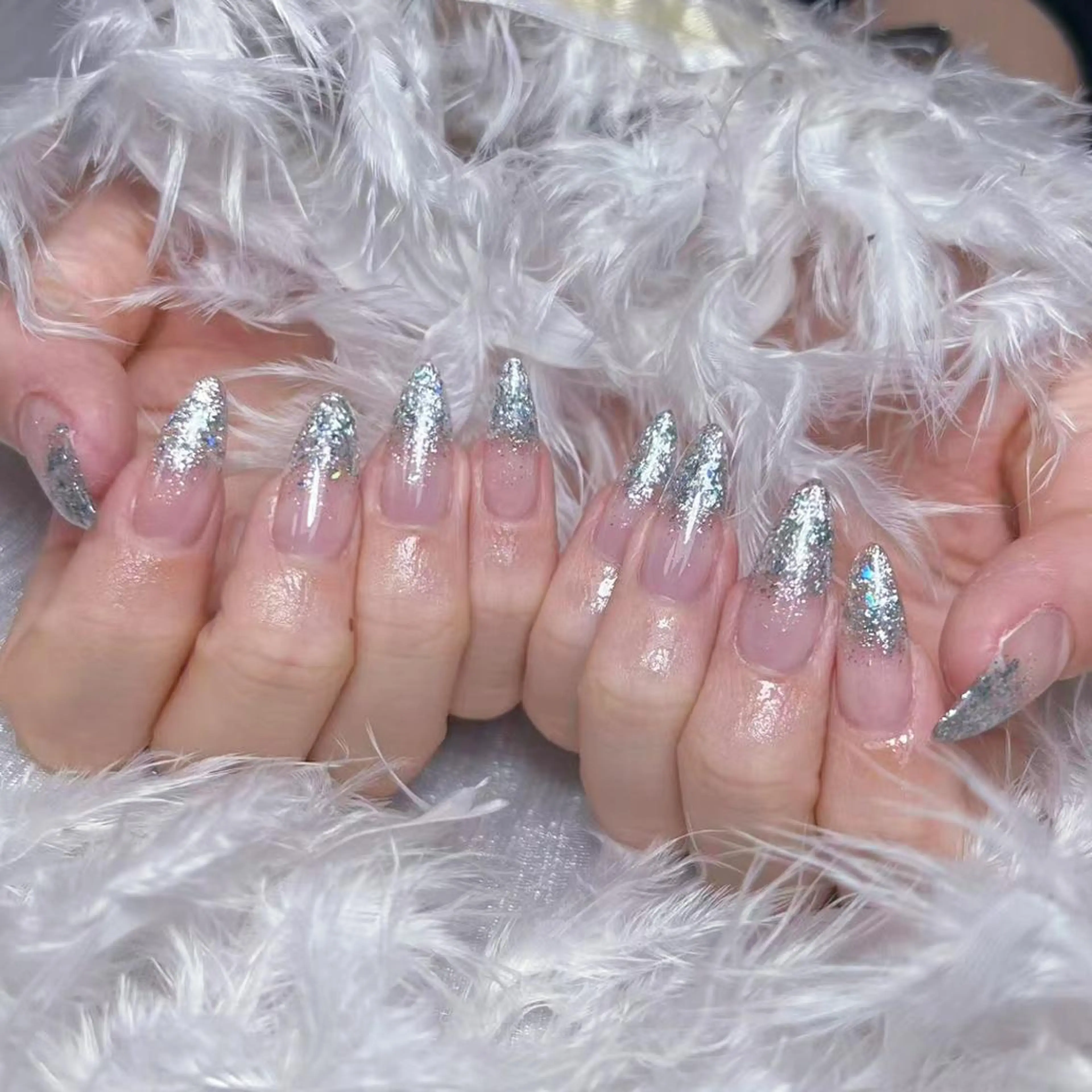 ネイル アートネイル オーロラネイル フラッシュネイル ガーリー キラキラネイル ハンドネイル Diamond NAIL💝のネイルデザイン