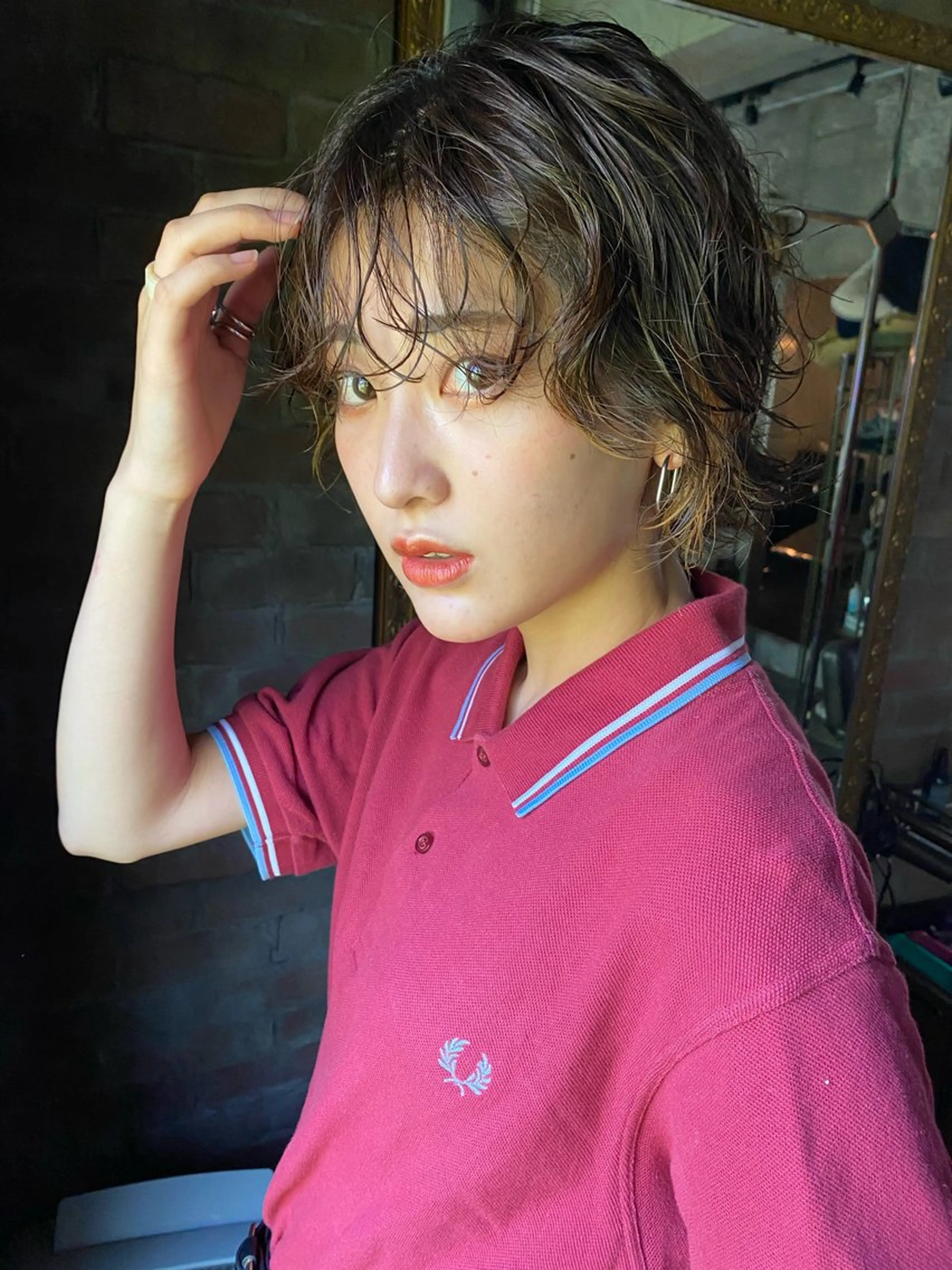 ミディアム パーマ ボブレイヤー ミディアムパーマ ボブ レイヤーカット 鎌田健/ パーマのヘアスタイル