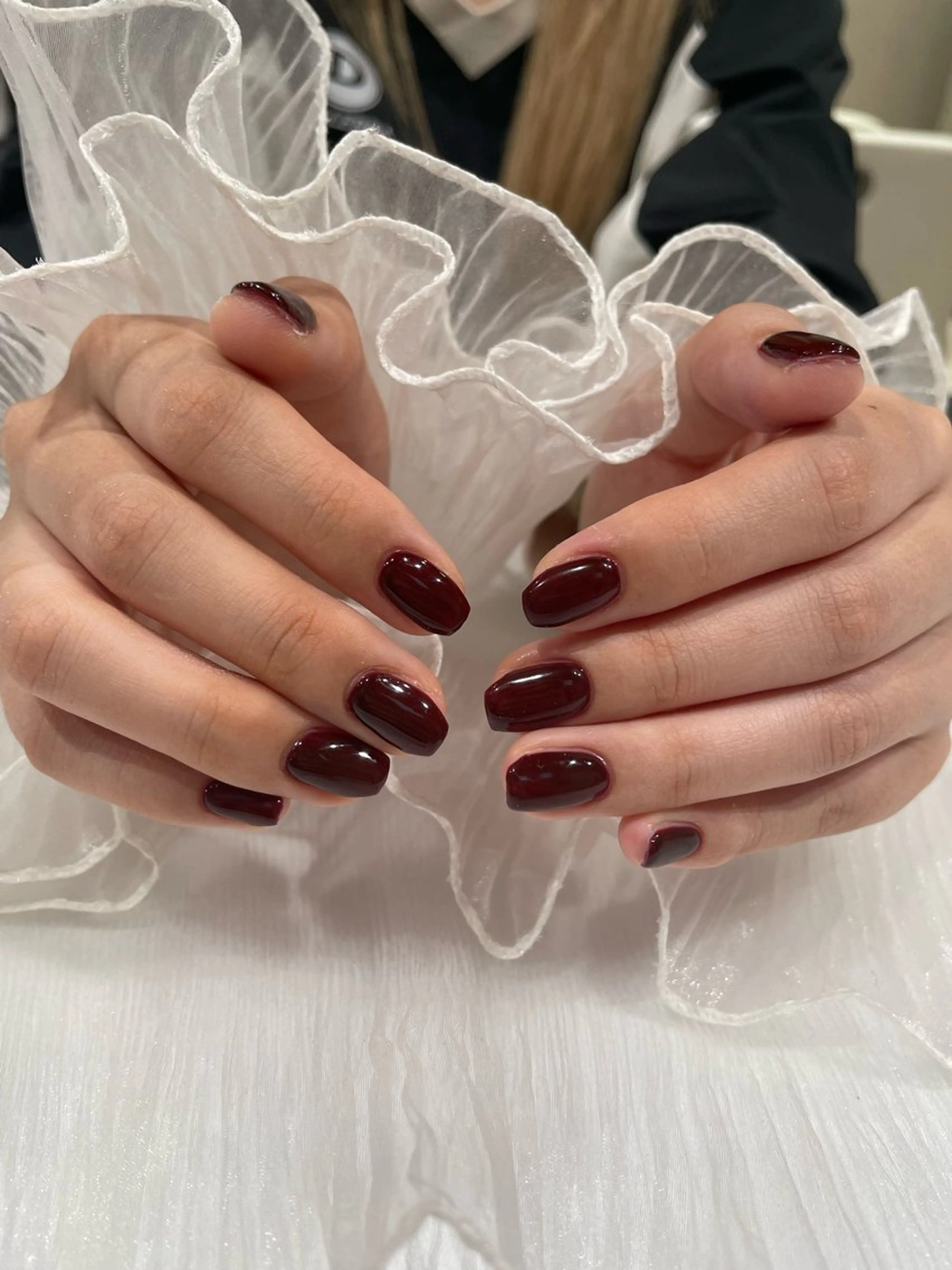 ネイル ボルドー ハンドネイル 似合わせカット/マツ エク/🌺ココネ🌺のマツエク・マツパデザイン