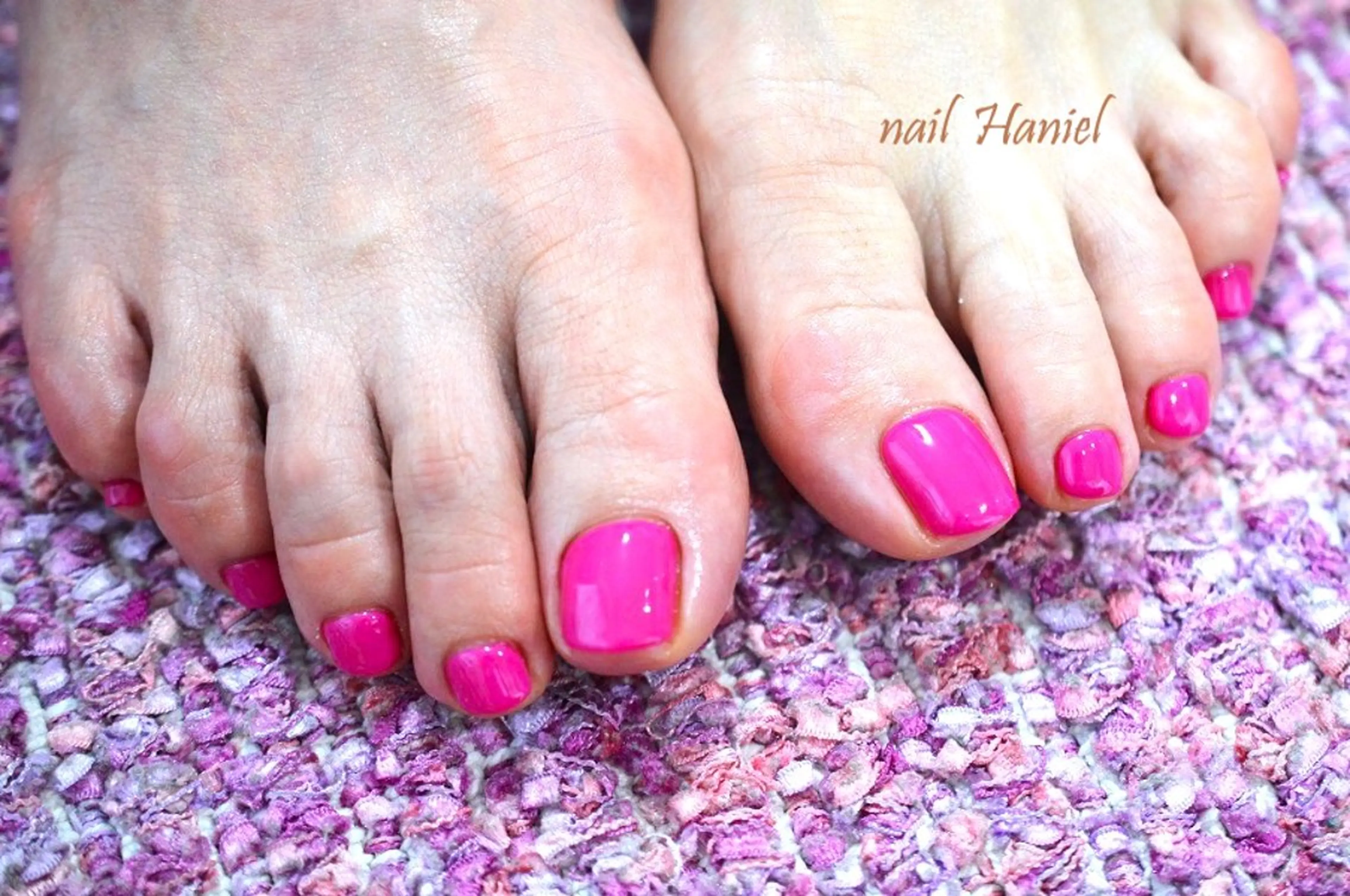 ネイル アートネイル フットネイル ジェルネイル 韓国ネイル ワンカラーネイル フットネイル nail Haniel所属・半蔵門サロンハニエル 魅神 ちよのネイルデザイン