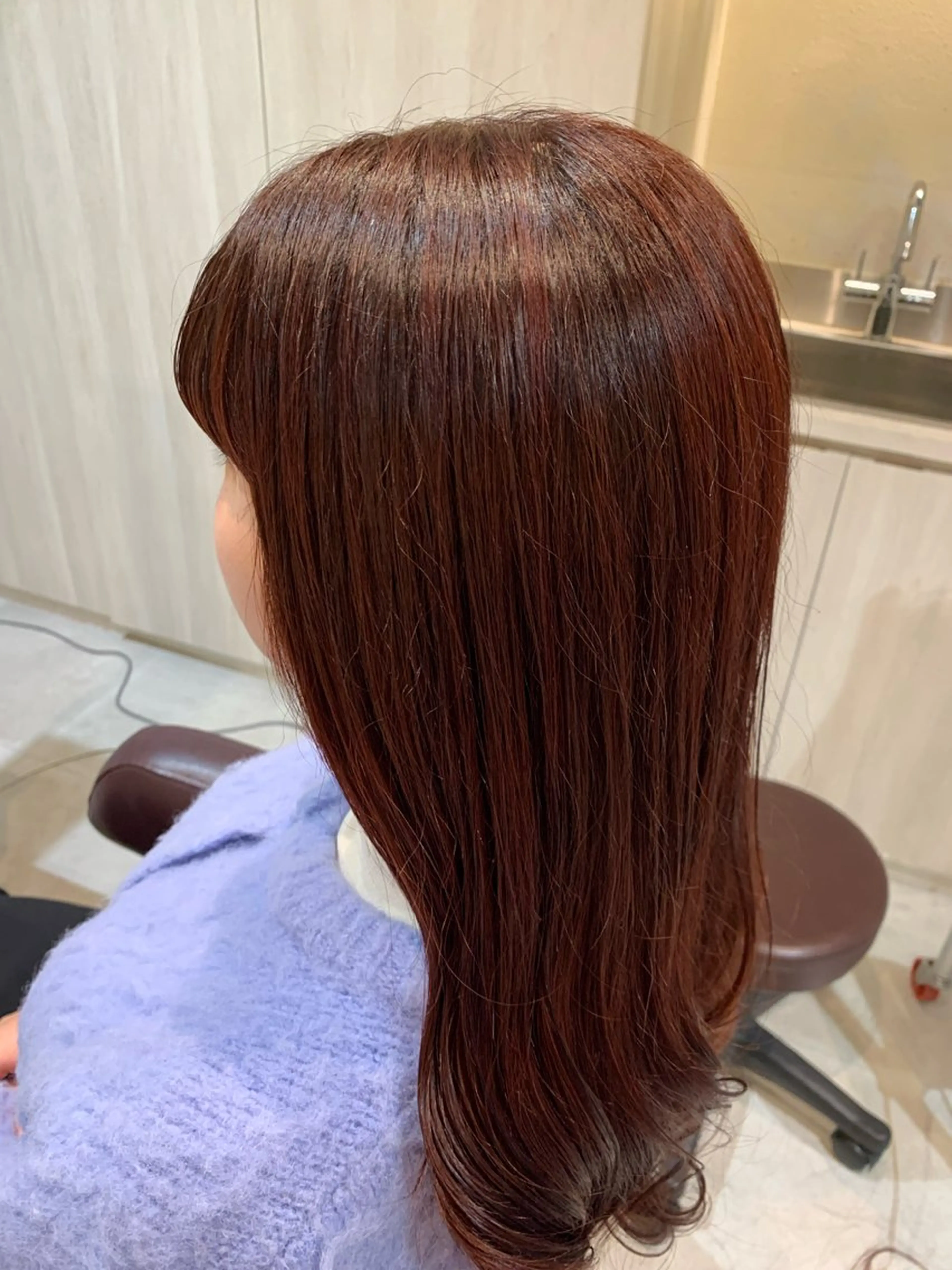 ロング カラー レッドカラー カット ヘアカラー トリートメント mulum hair dressing salon所属・Yuuki🌷名古屋 栄　ベージュ/カラーのヘアスタイル