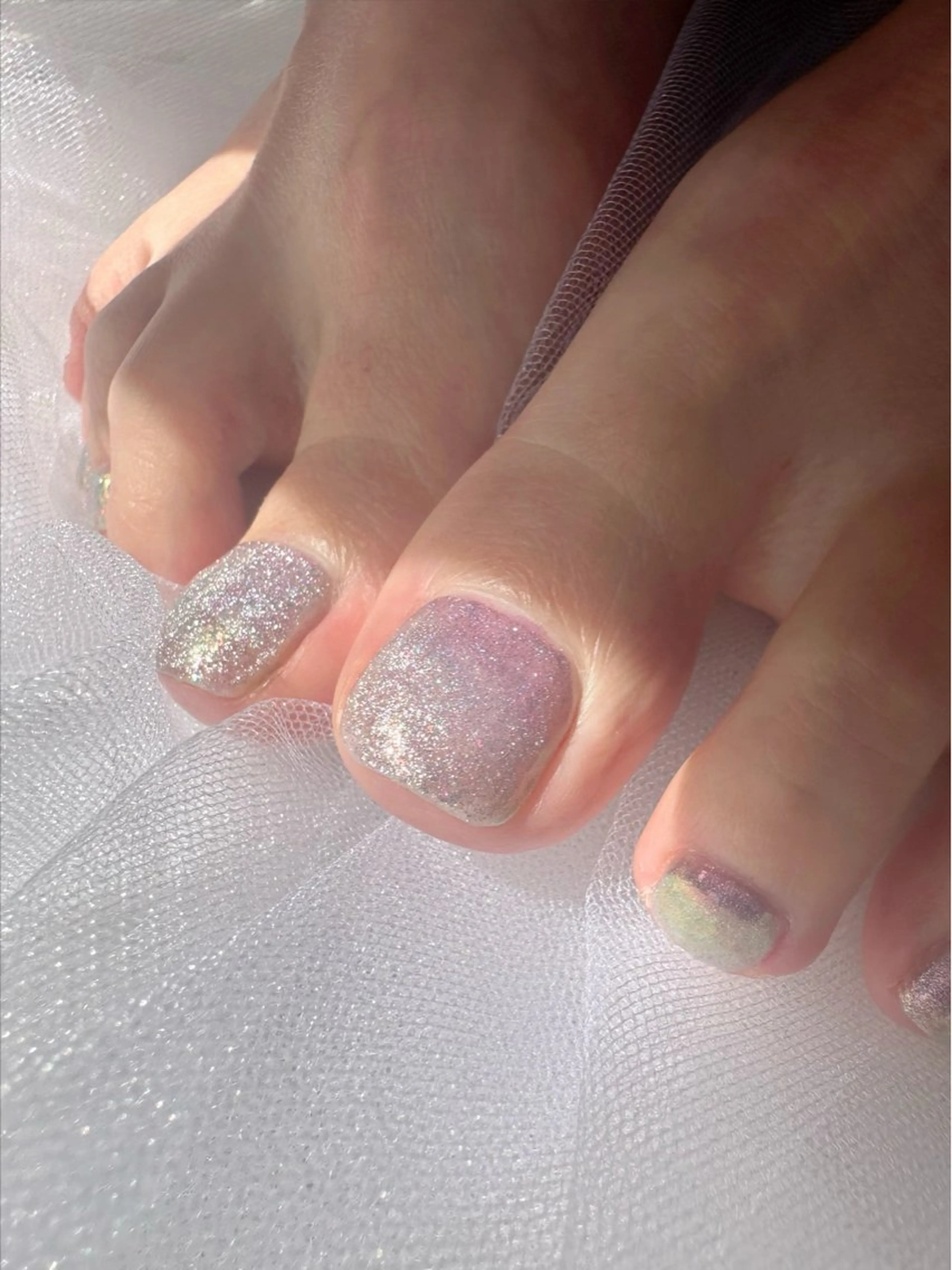 ネイル オーロラネイル クリアネイル フットネイル 氷ネイル・うるうるネイル キラキラネイル 🪞KAPE NAIL 🪞のネイルデザイン