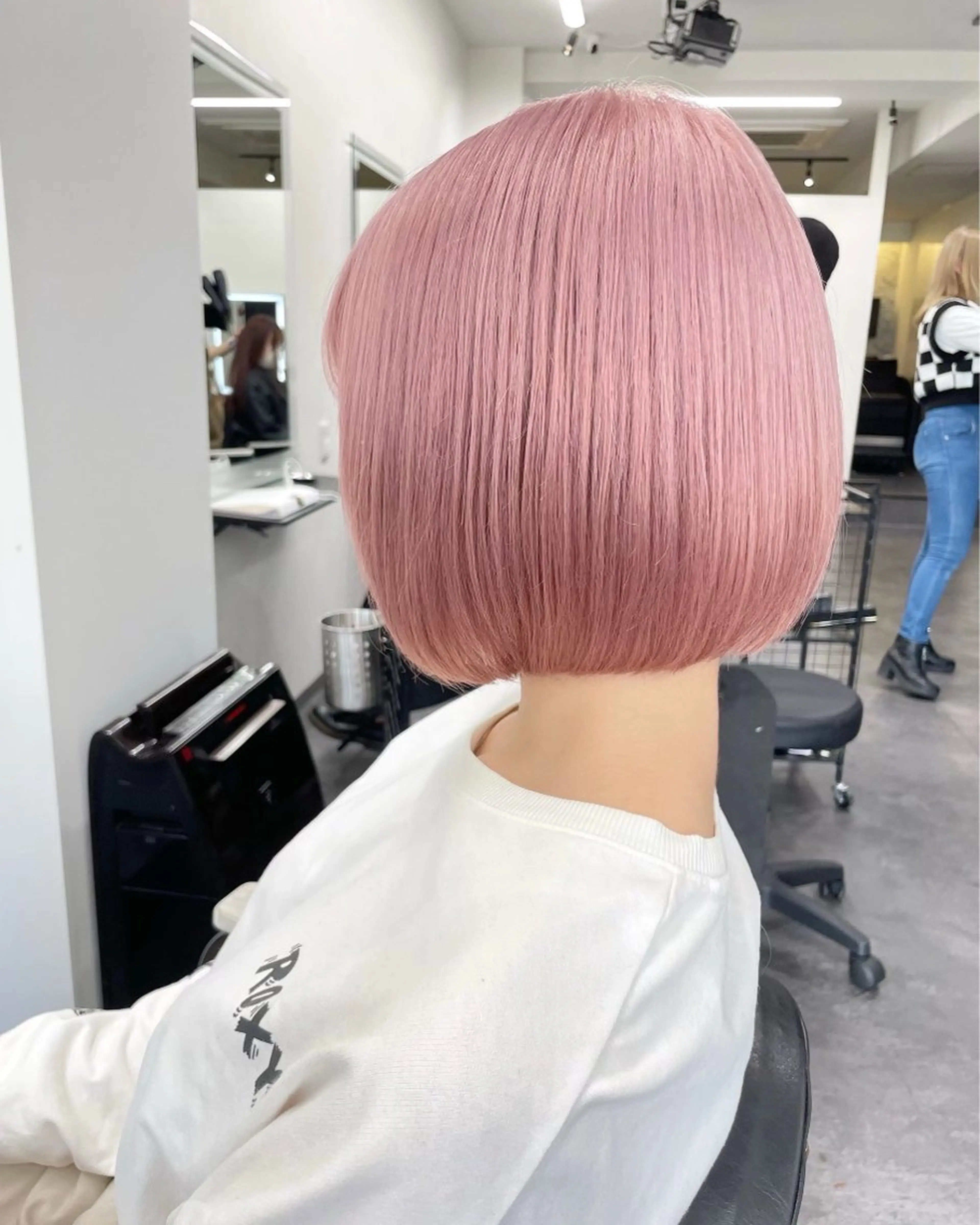 ショート カラー 栄🎡ピンクカラー 💕SAKURA💕のヘアスタイル