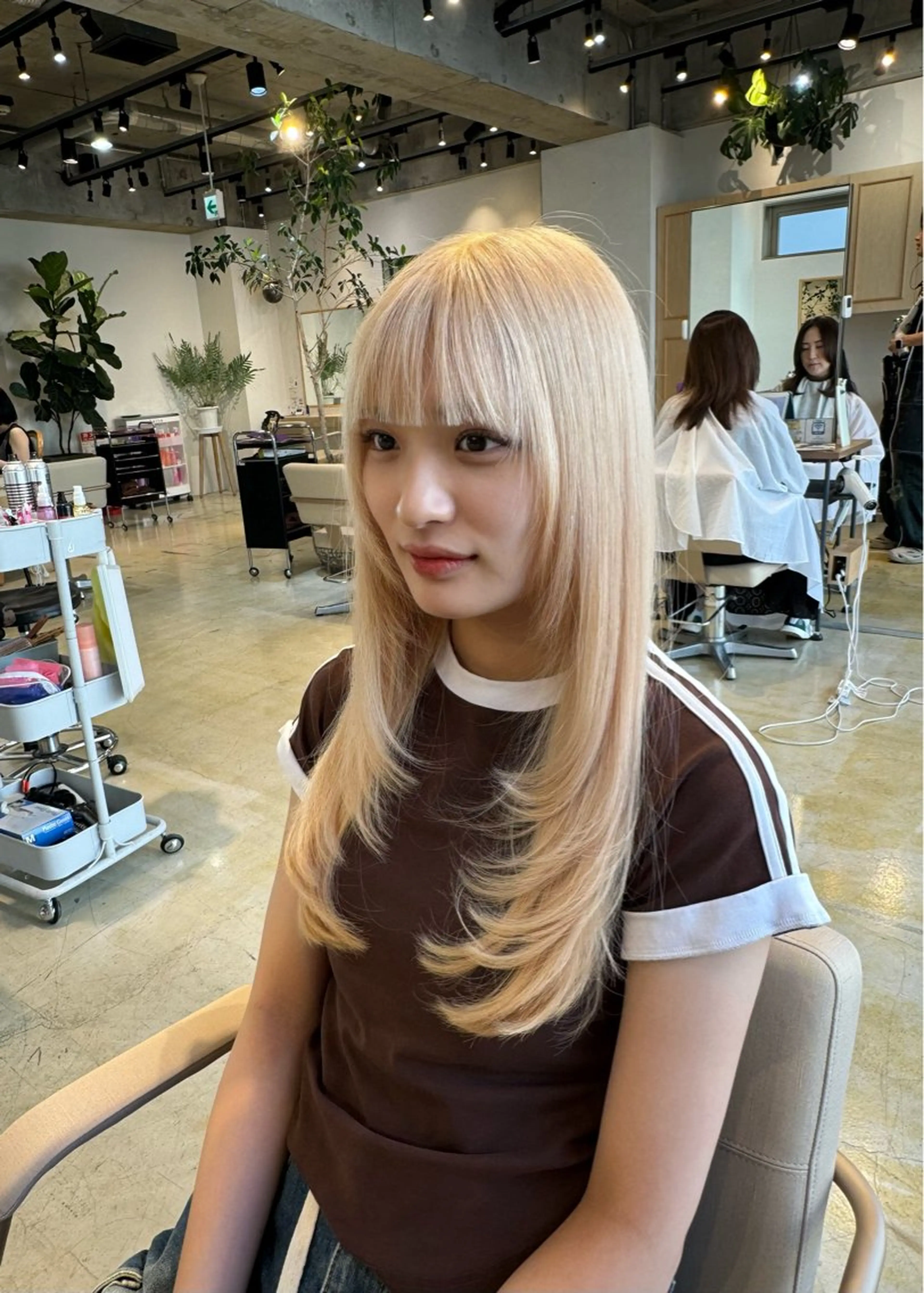 ロング 韓国風ヘア レイヤーカット 新宿ケアブリーチ 稲垣颯太のヘアスタイル