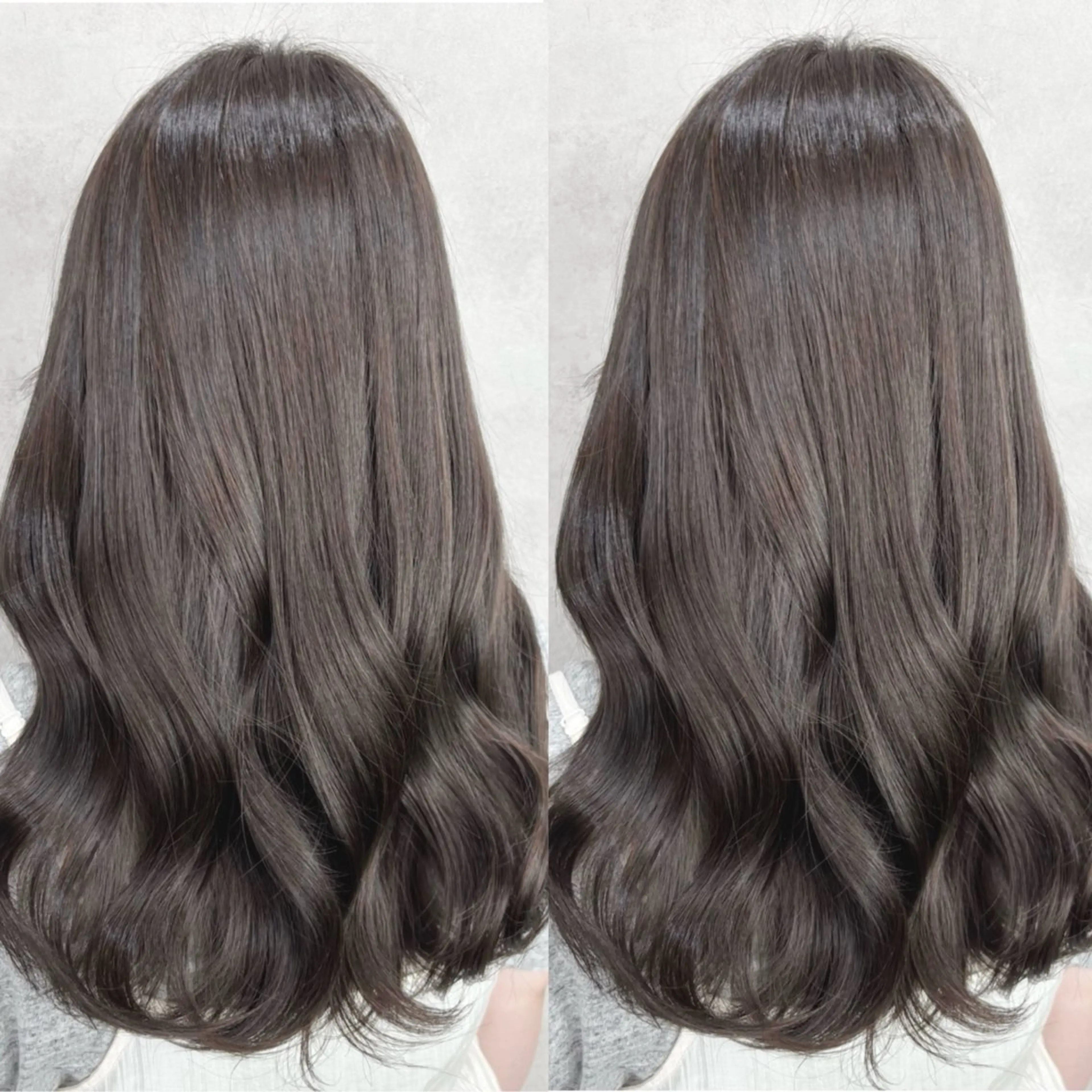ロング カラー フォギーグレージュ グレージュ ヘアカラー 💎色落ち綺麗に白肌 ラベンダー💎りんのヘアスタイル