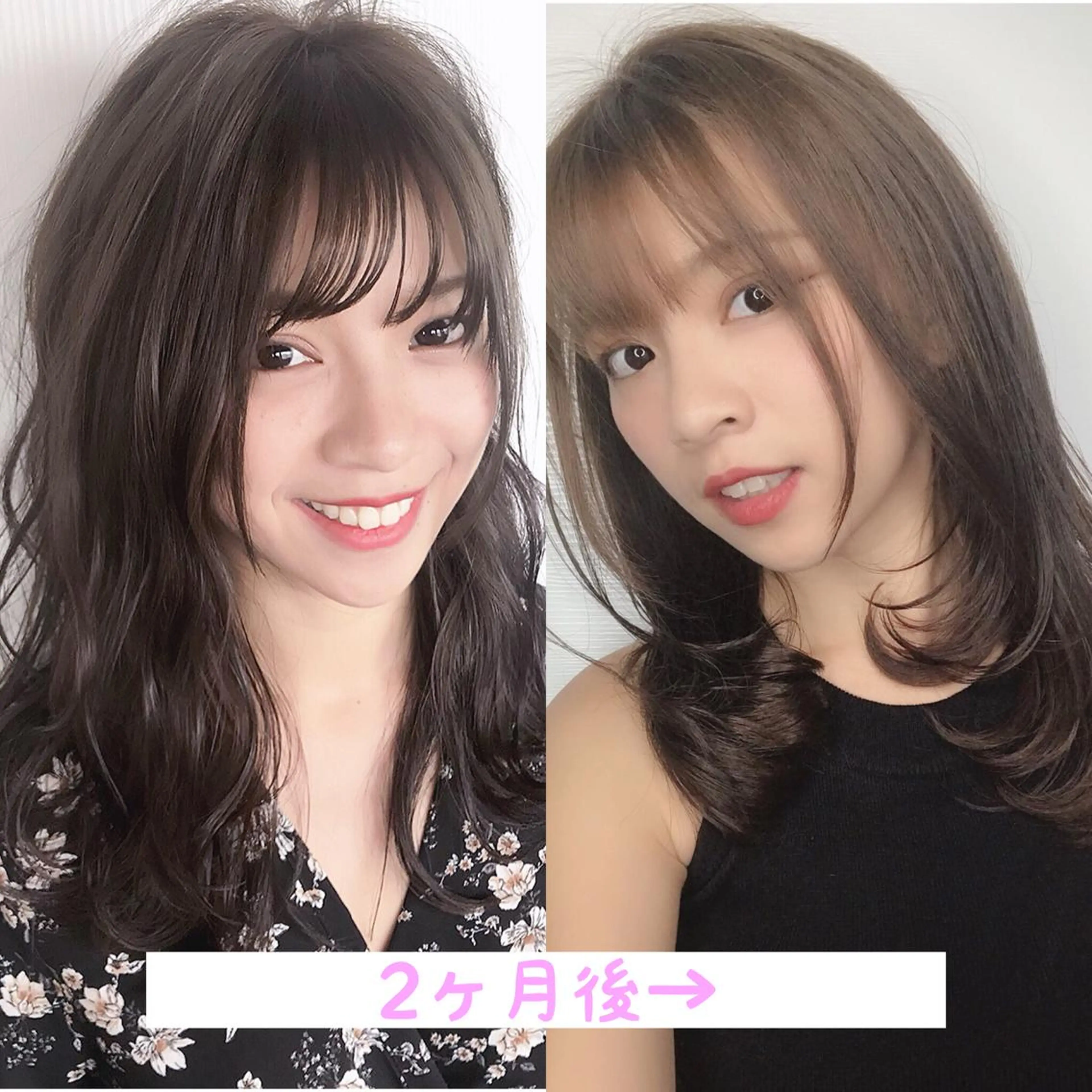 セミロング カラー 透明感×髪質改善🧸 韓国ヘア　武田涼のヘアスタイル