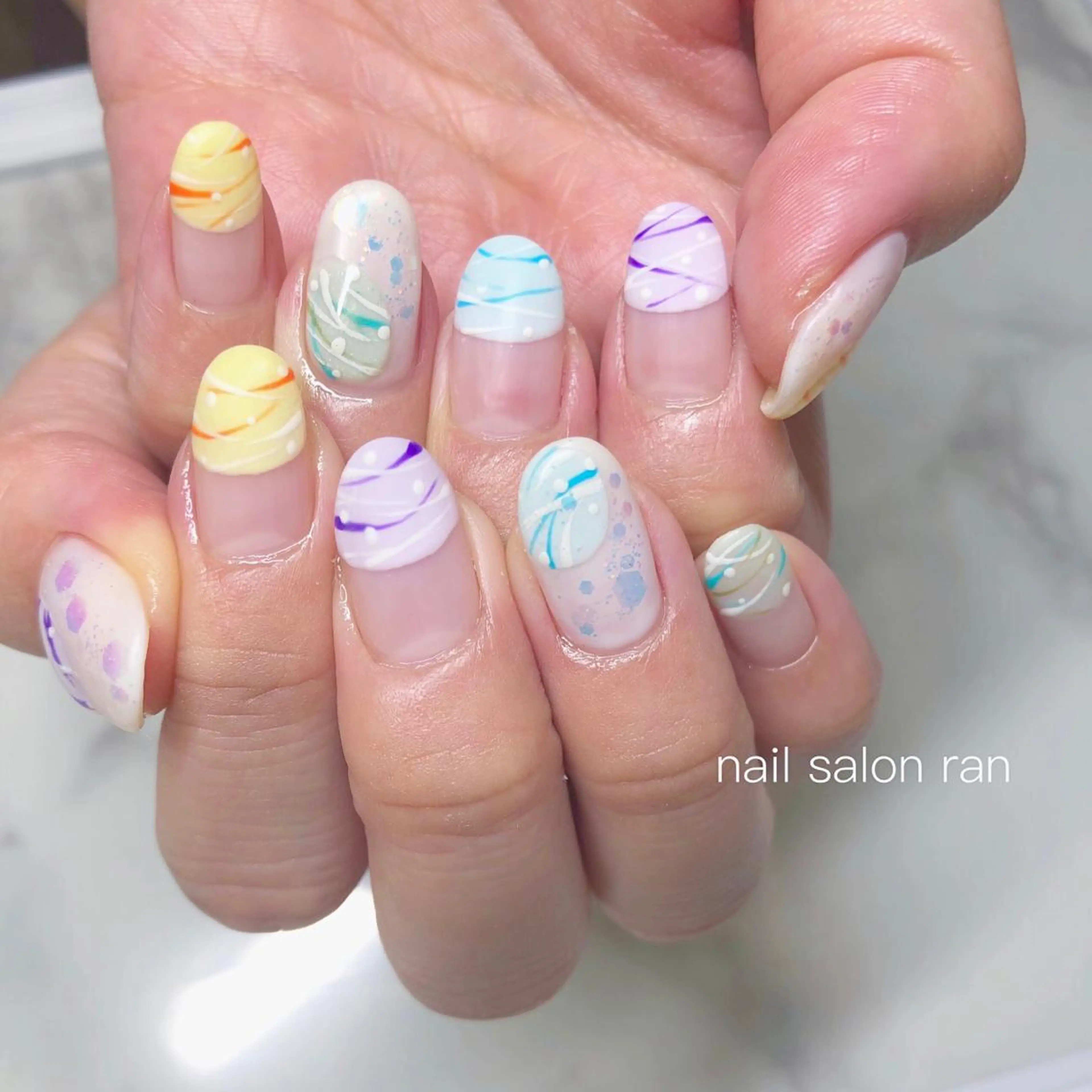 ネイル マットネイル 持ち込み ヨーヨーネイル nailsalon ranのネイルデザイン