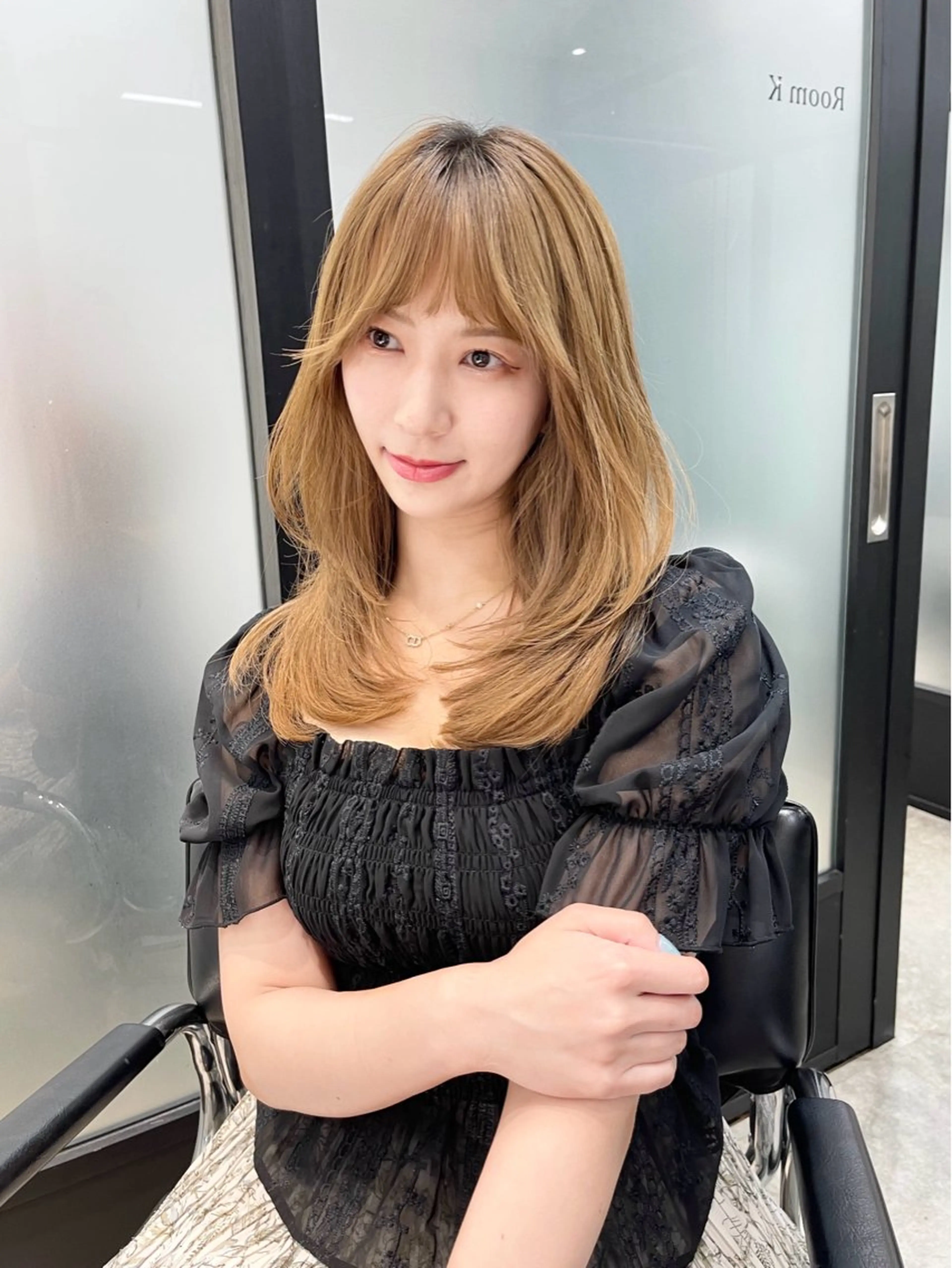 セミロング 韓国風ヘア レイヤーカット 韓国レイヤーカット 髪質改善▫️水野有真のヘアスタイル