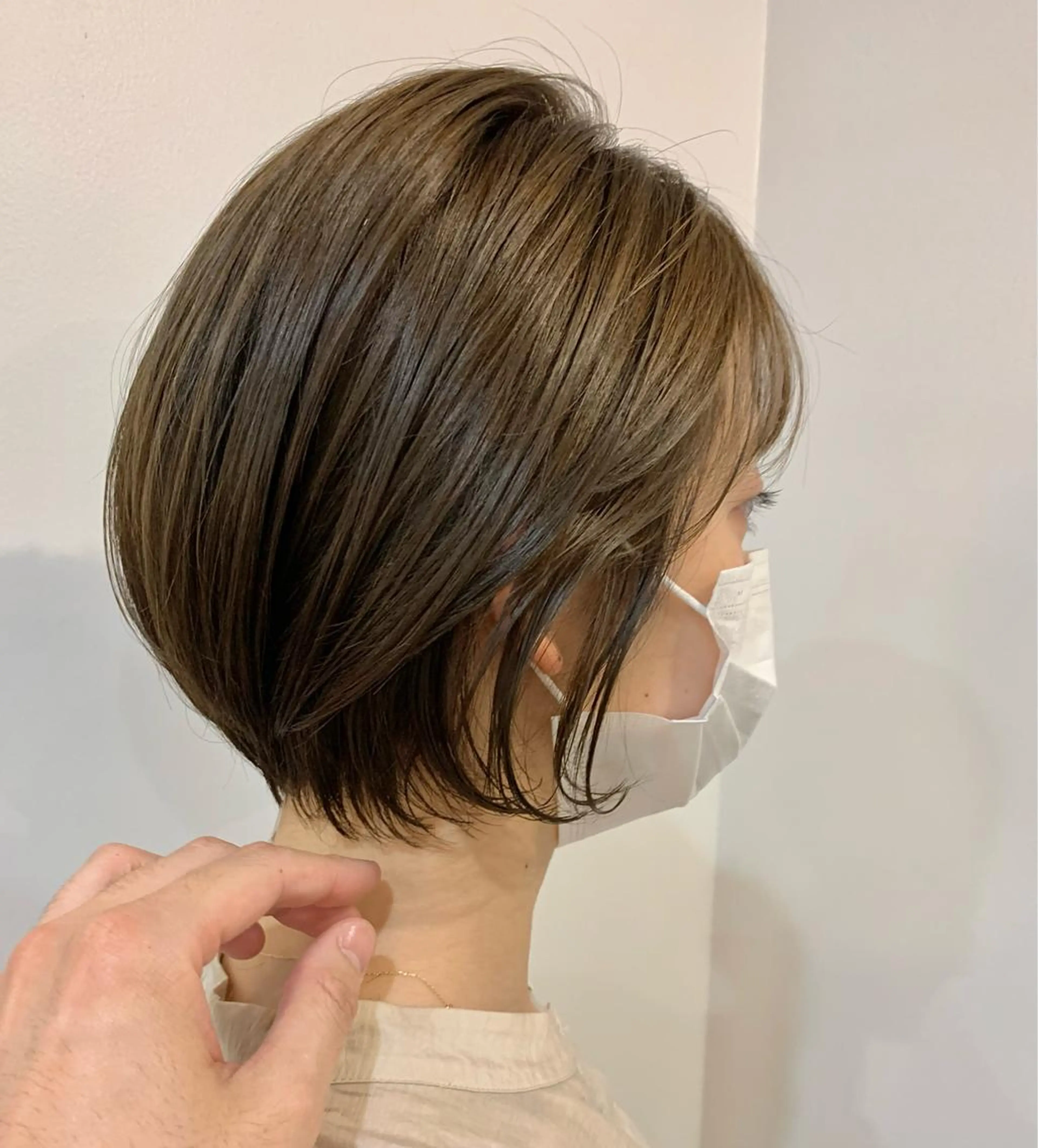 ショート 似合わせカット ショートヘア ヘアカラー 縮毛矯正 トリートメント 中津エリアNO.1 髪質改善✨透ける暗髪のヘアスタイル