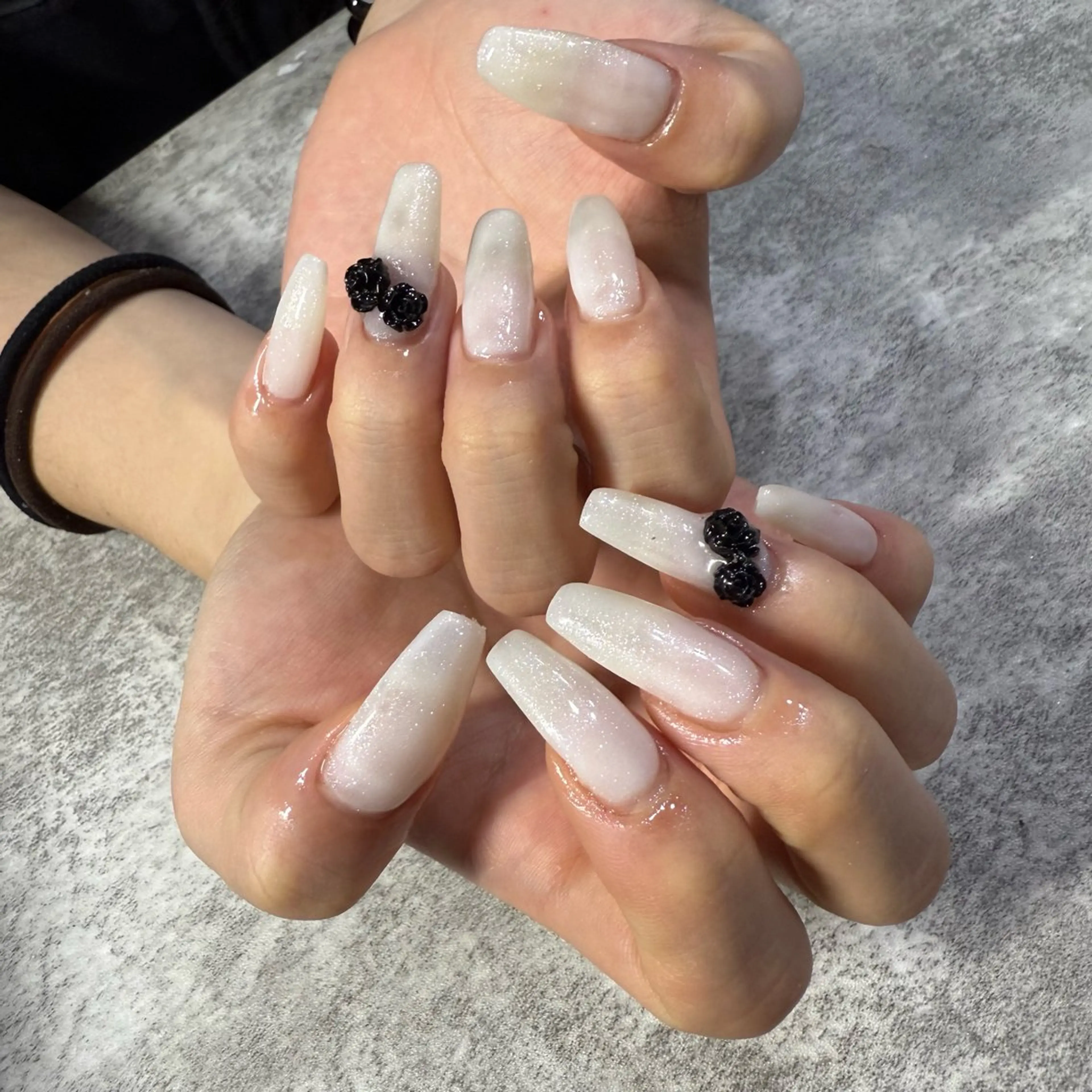 ネイル ラメ(グリッター) ホワイト ハンドネイル ★Rinail... .のネイルデザイン