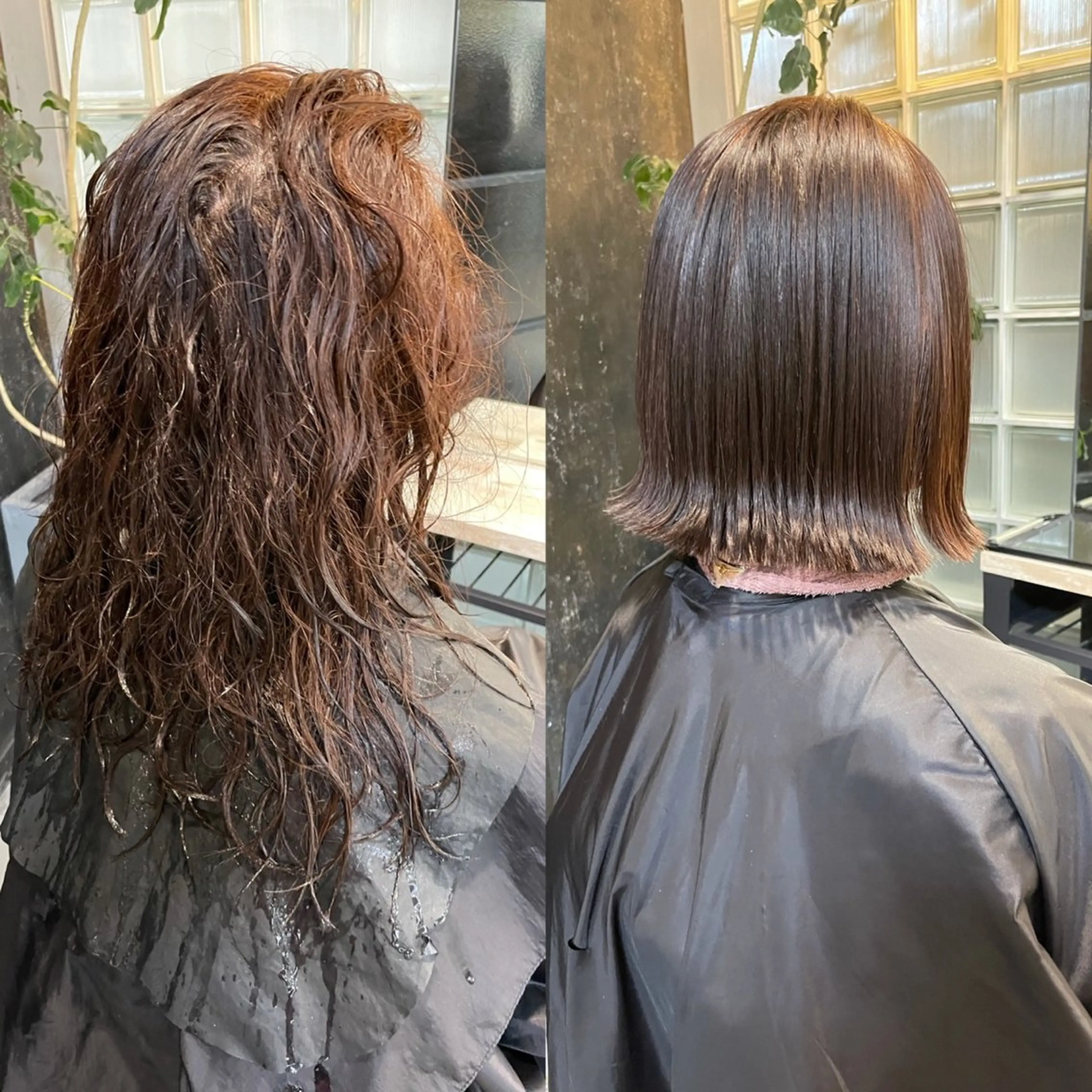 ミディアム カット 縮毛矯正 毛流れが作れる 縮毛矯正/渡部純生のヘアスタイル
