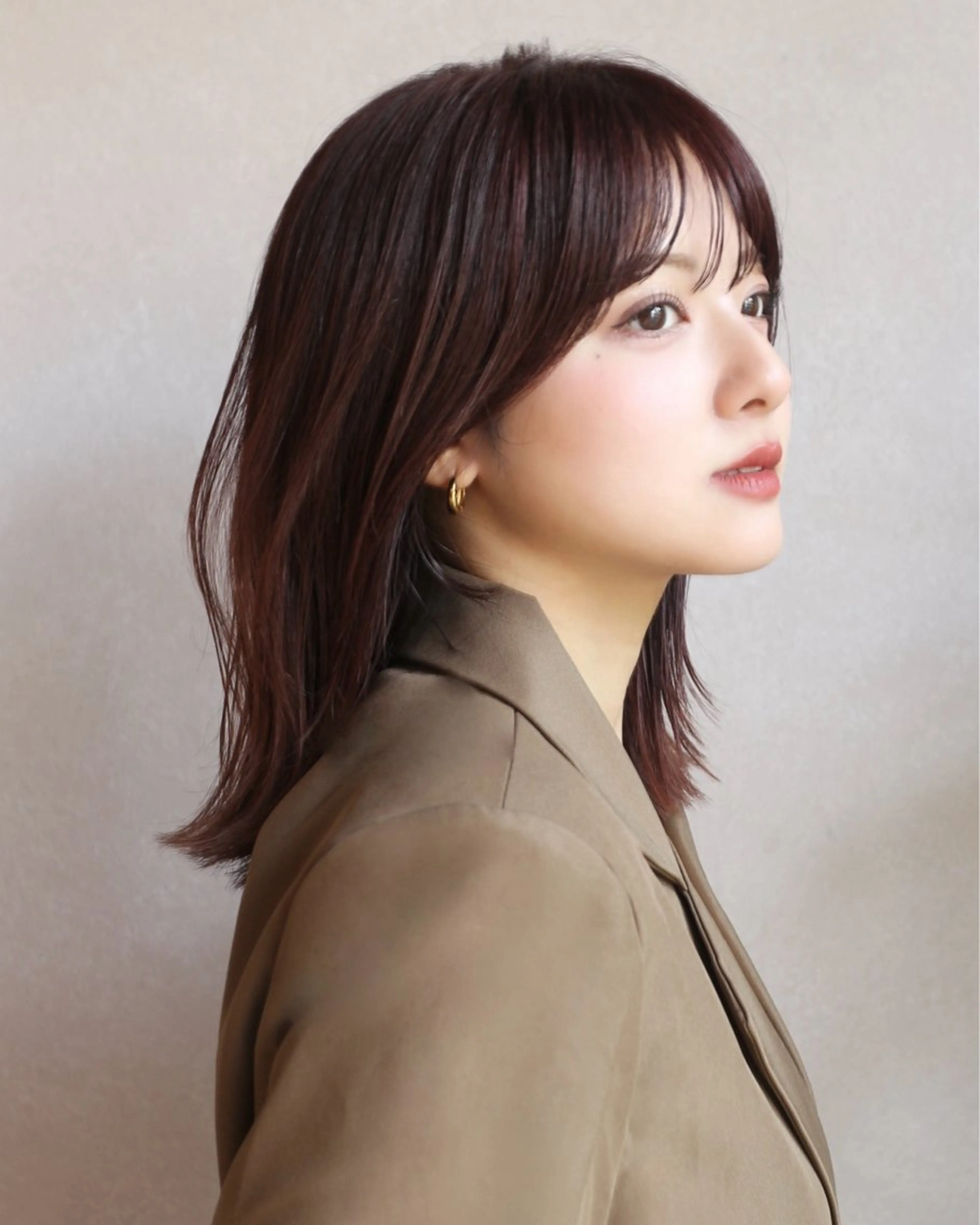 ミディアム カラー カット ヘアカラー ren ボブロブ/ミディアムのヘアスタイル