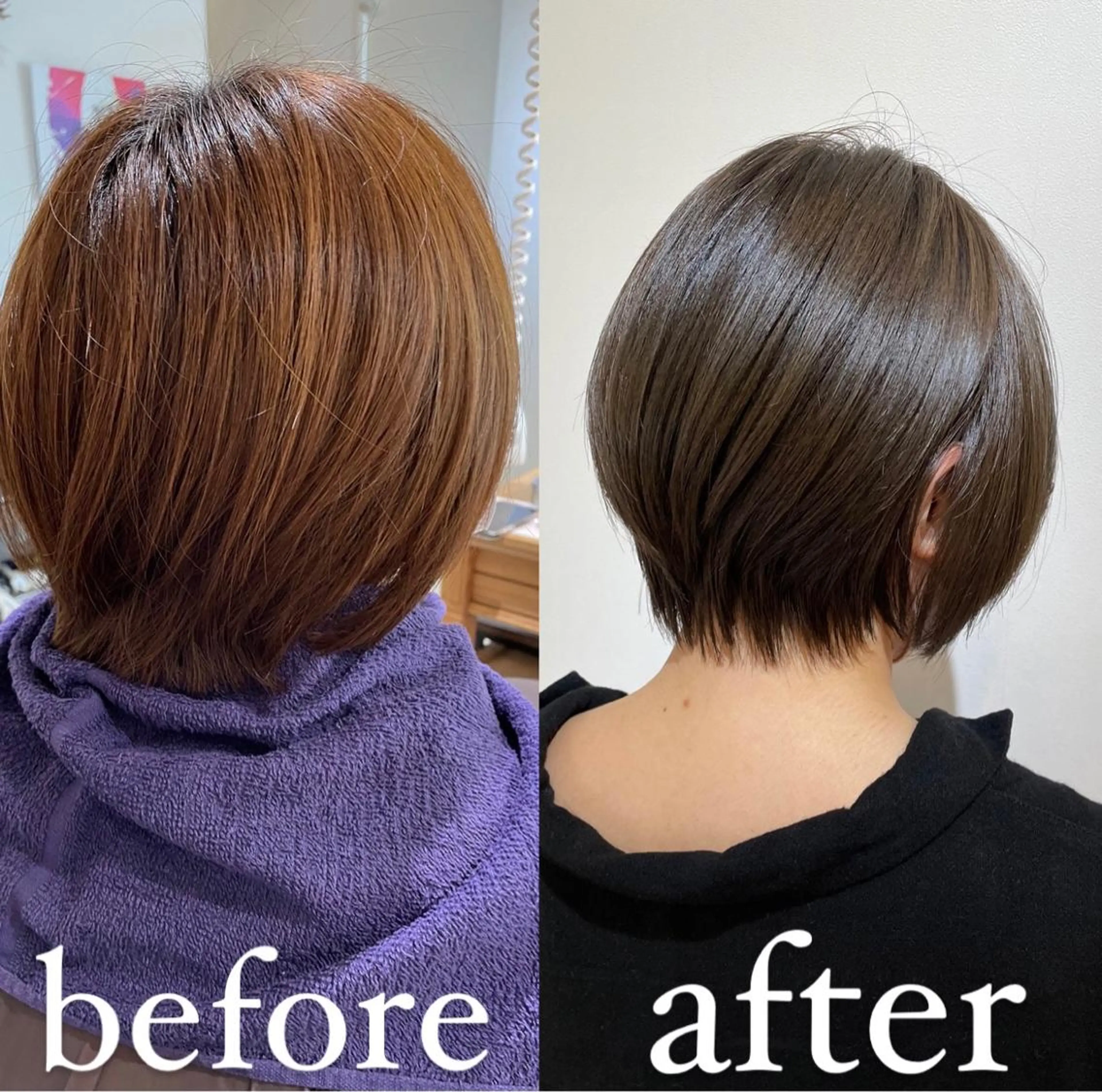 ショート カラー アッシュ ショートヘア カット ヘアカラー トリートメント 過去一の柔髪ヘア 🌿IVYjoureのヘアスタイル