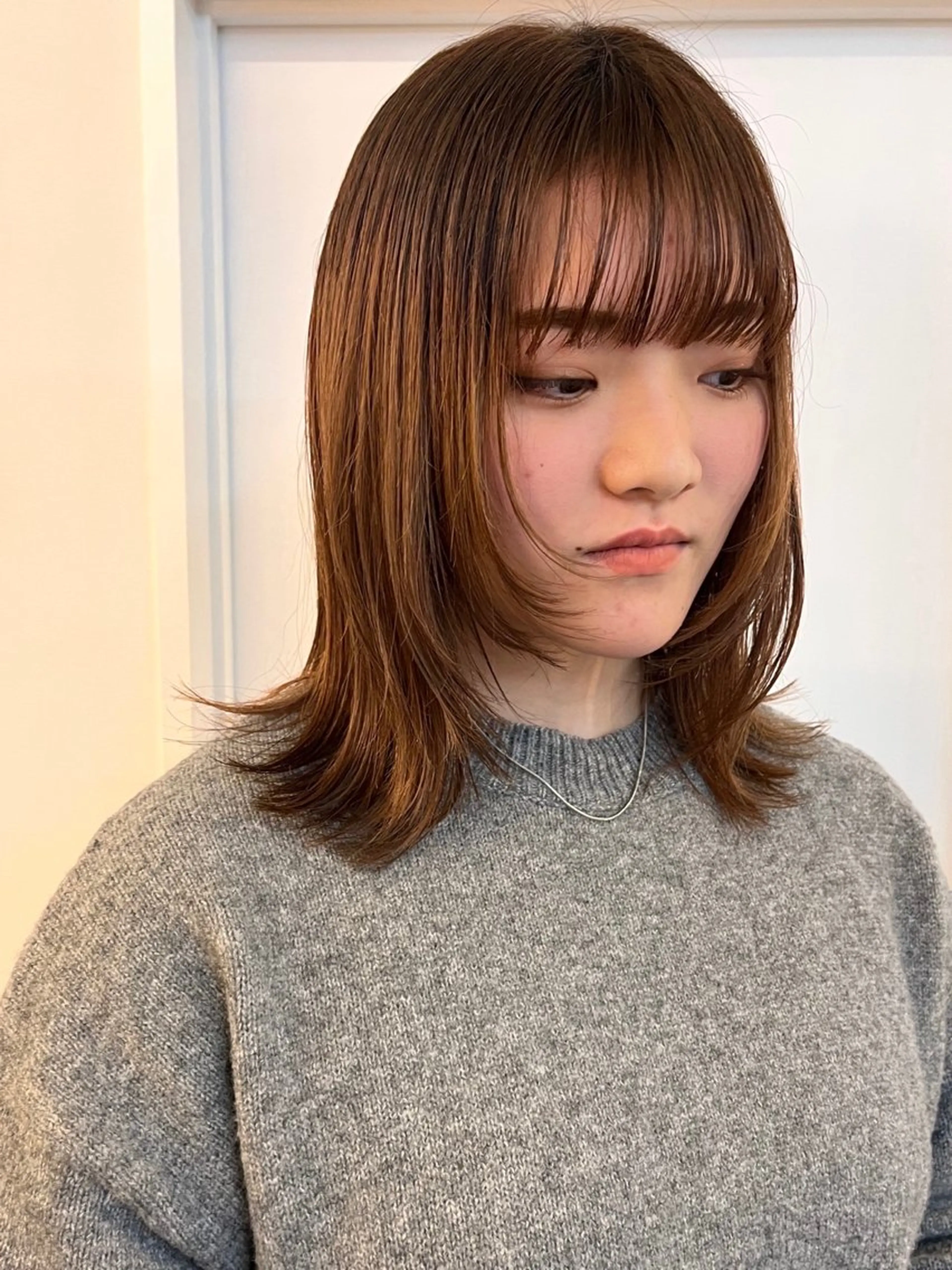 ミディアム 顔周りカット レイヤーカット カット parc hair 🛝【honoka】のヘアスタイル