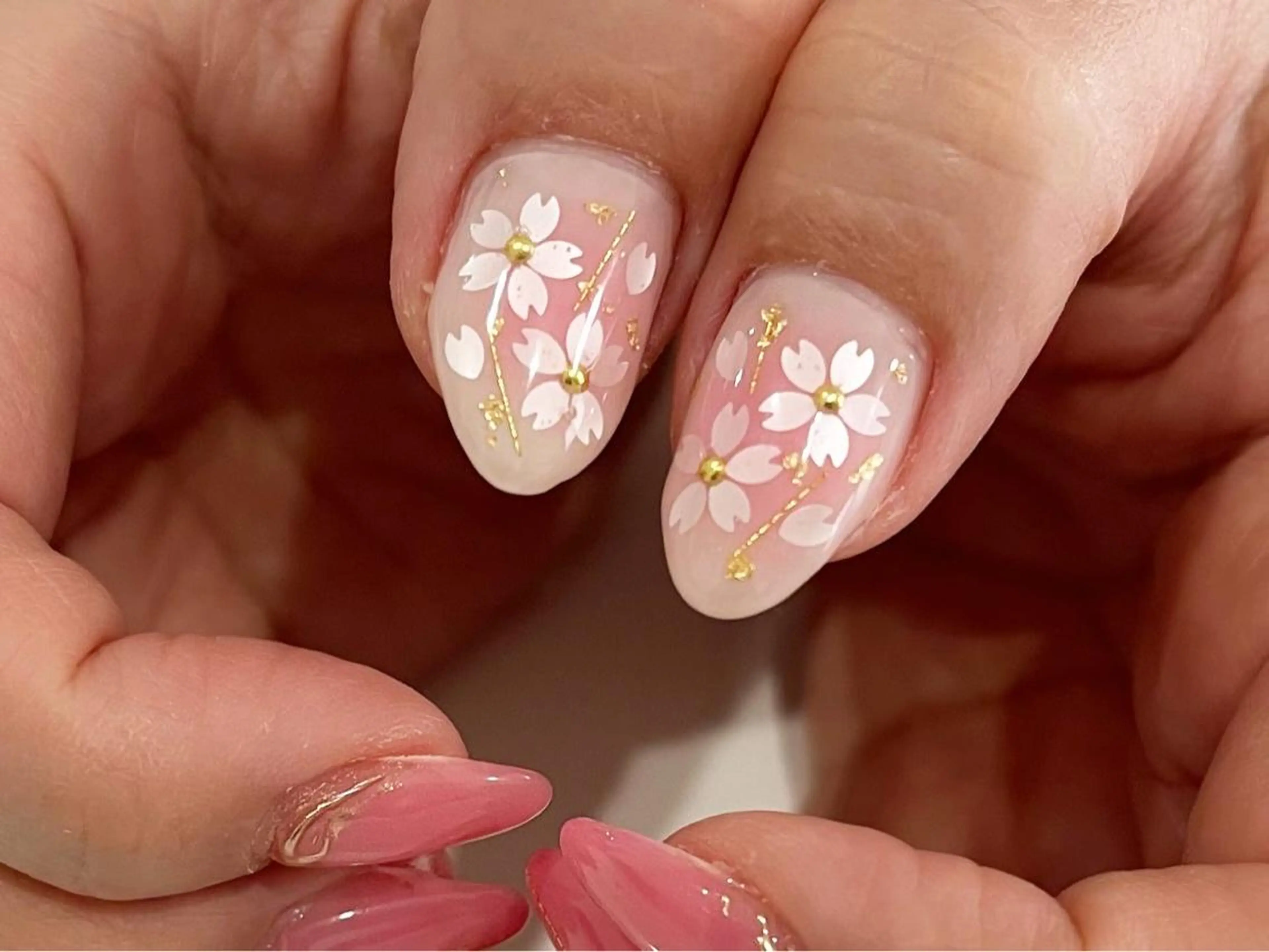 ネイル 桜ネイル フットネイル ニュアンスネイル シンプルネイル 春ネイル ネイル フフラ所属・nail fufla ♡yamane♡のネイルデザイン