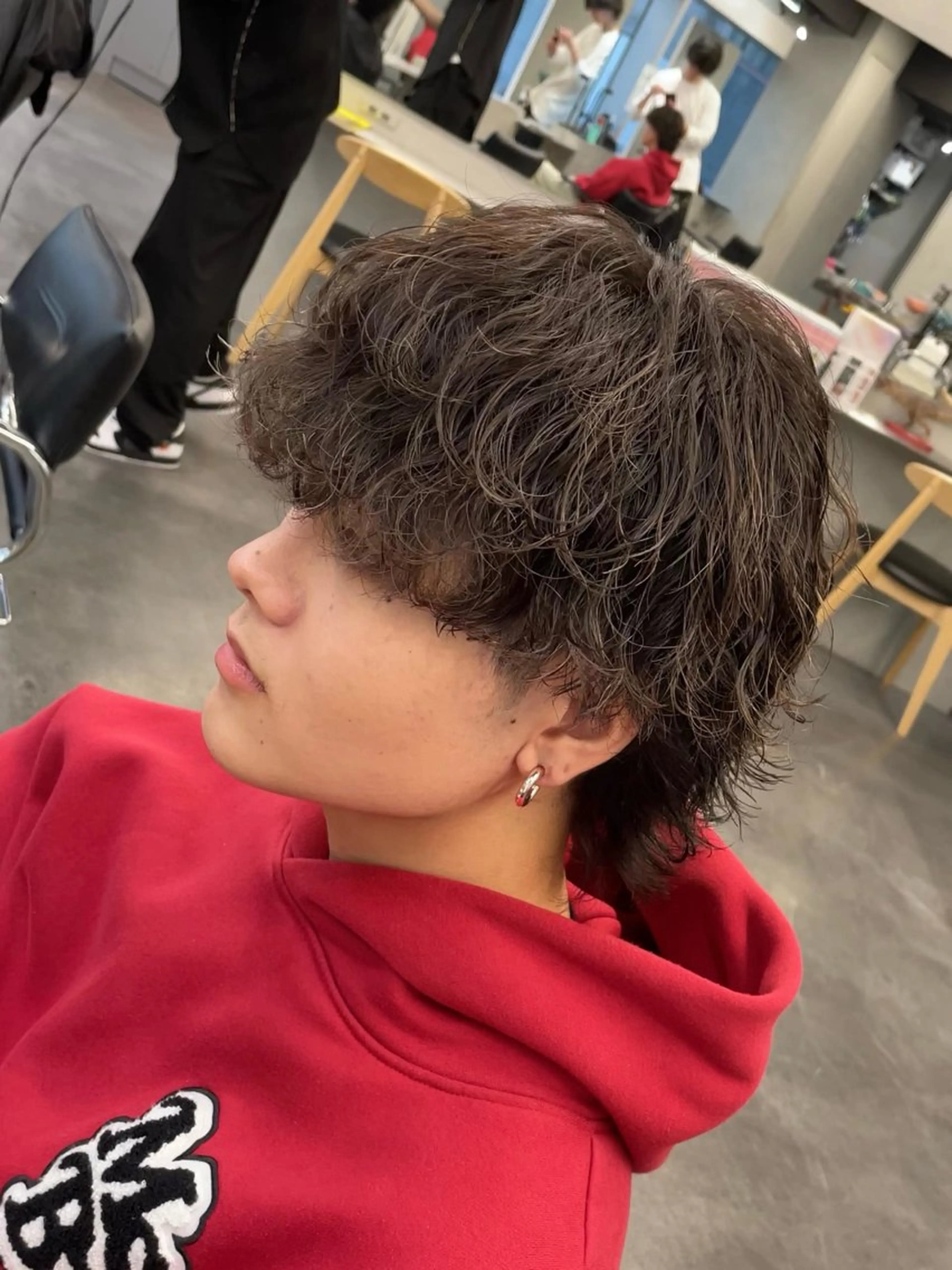 ショート カラー パーマ メンズ 波巻きパーマ ブラウンカラー 松下 友希 【fifth】のヘアスタイル