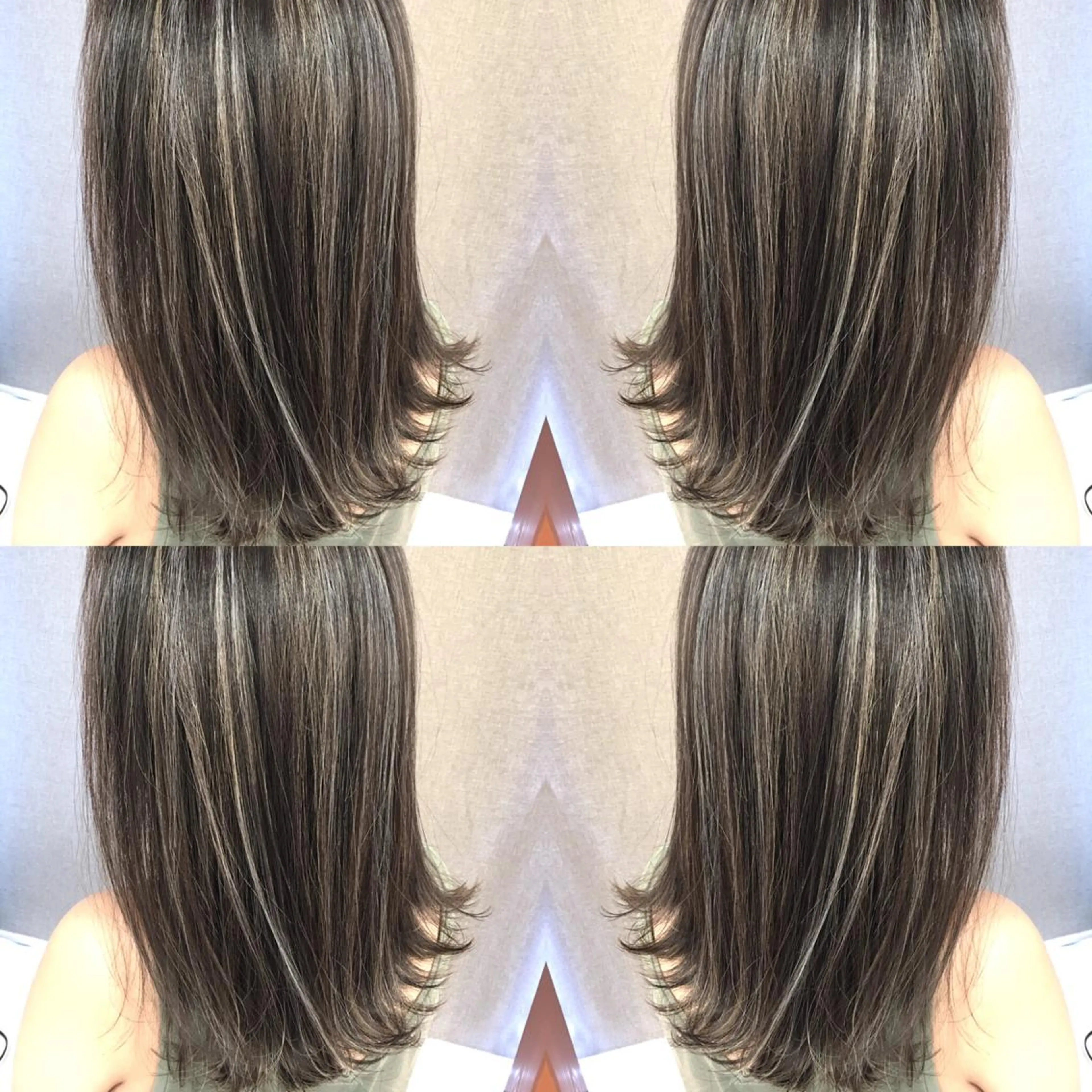 ミディアム カラー ハイライトカラー 3Dハイライト ハイライト カット ヘアカラー トリートメント 井上 一平のヘアスタイル