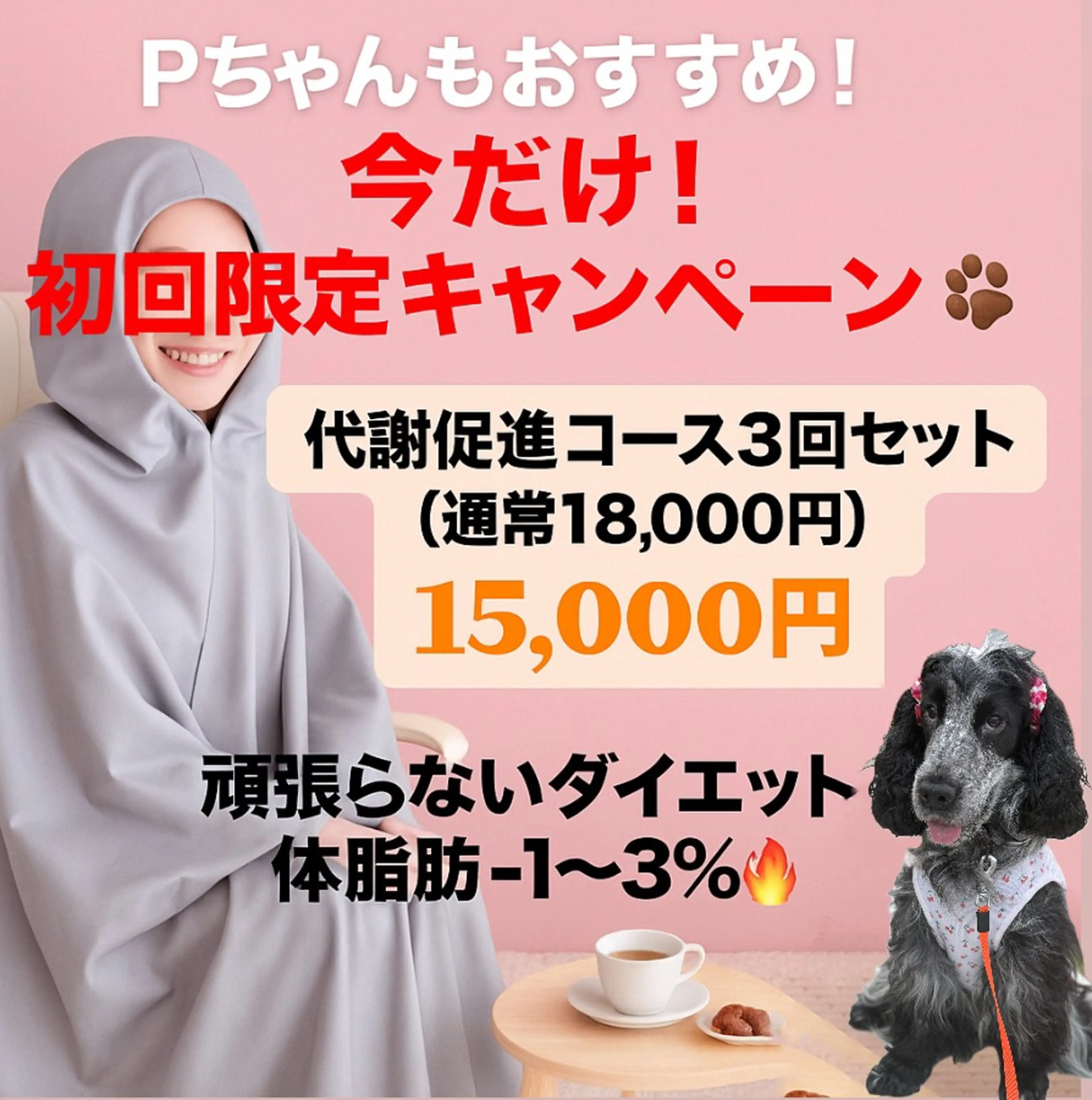 🉐初回限定🉐3回セット¥15,000（通常¥18,000）短期集中体質改善コースの写真